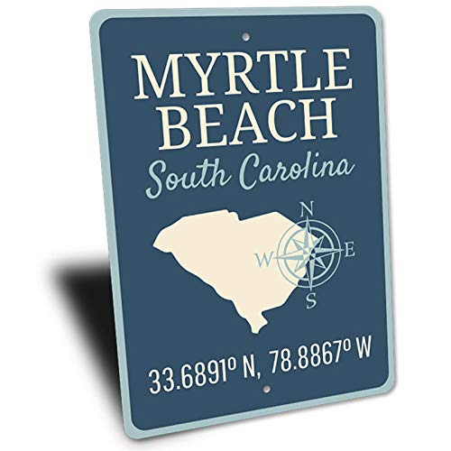 Myrtle Beach Coordinates Sign - 12
