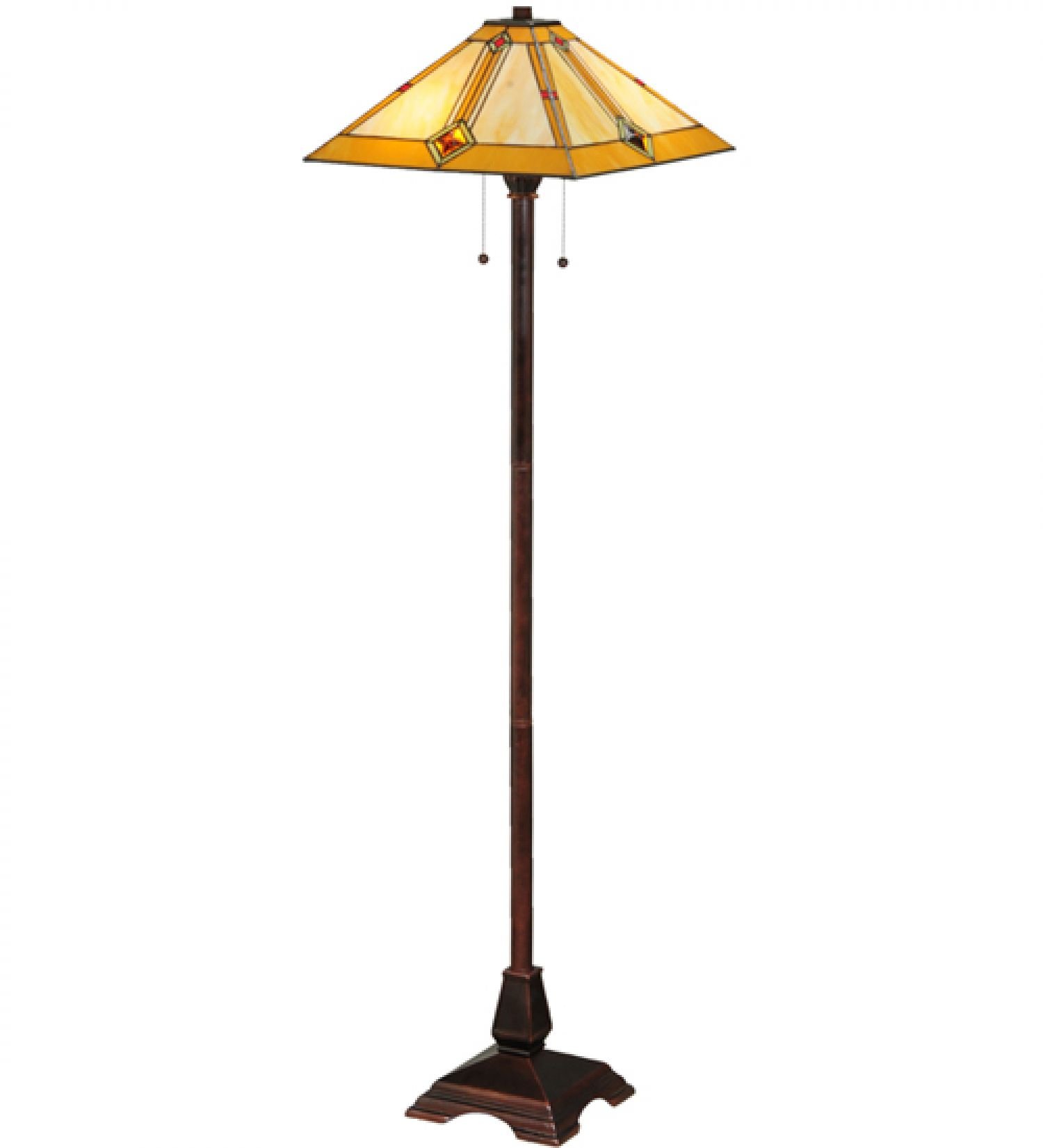 StarSun Depot 62 Inch Height Diamond Pattern Mission Style Floor Lamp with Dry Finish - Perfect for Living Room, Bedroom, or Office Lighting