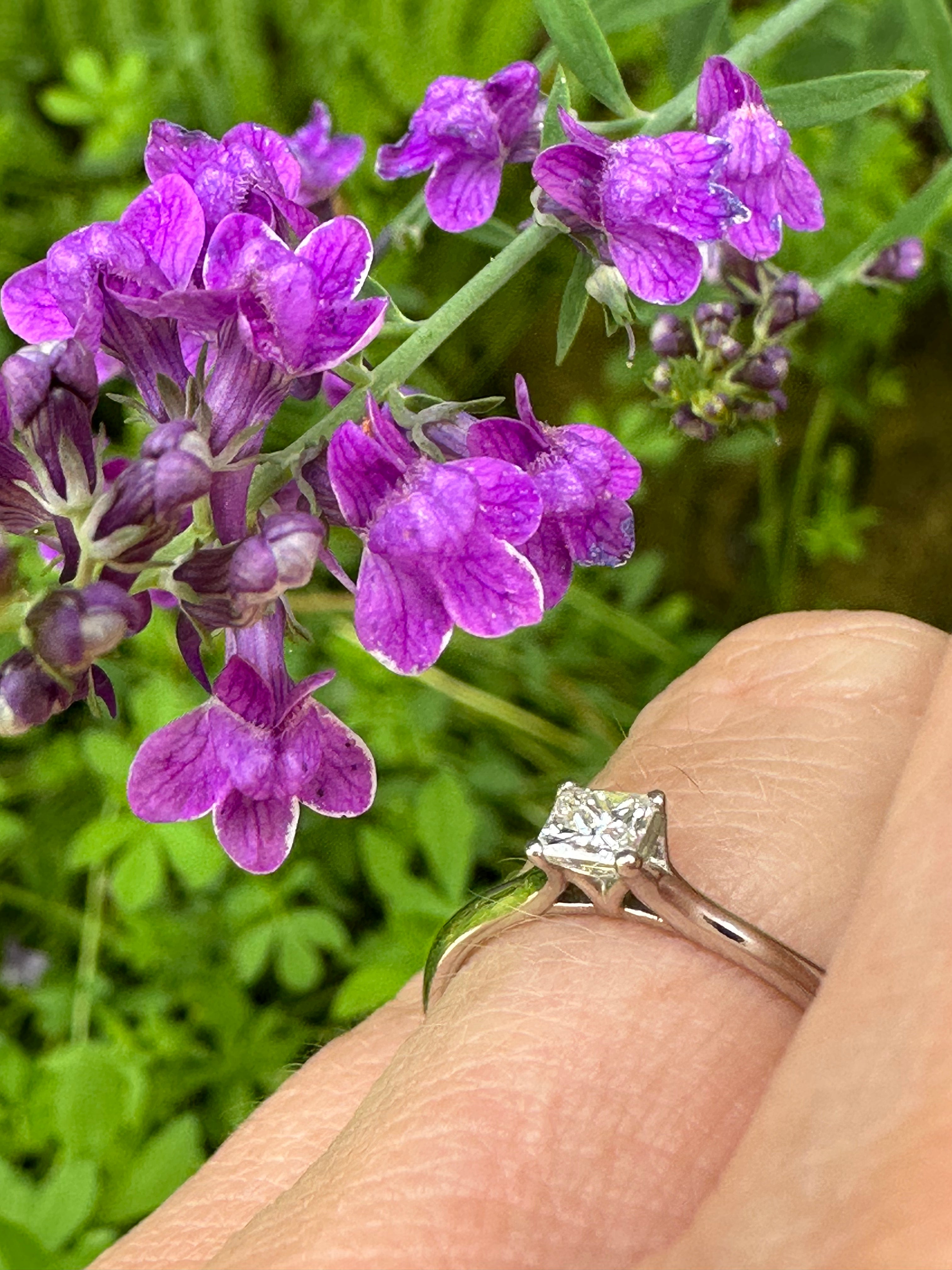 0.25ct Princess Cut Natural Platinum Diamond Ring for Women - Perfect for Engagement, Wedding & Anniversary Gifts
