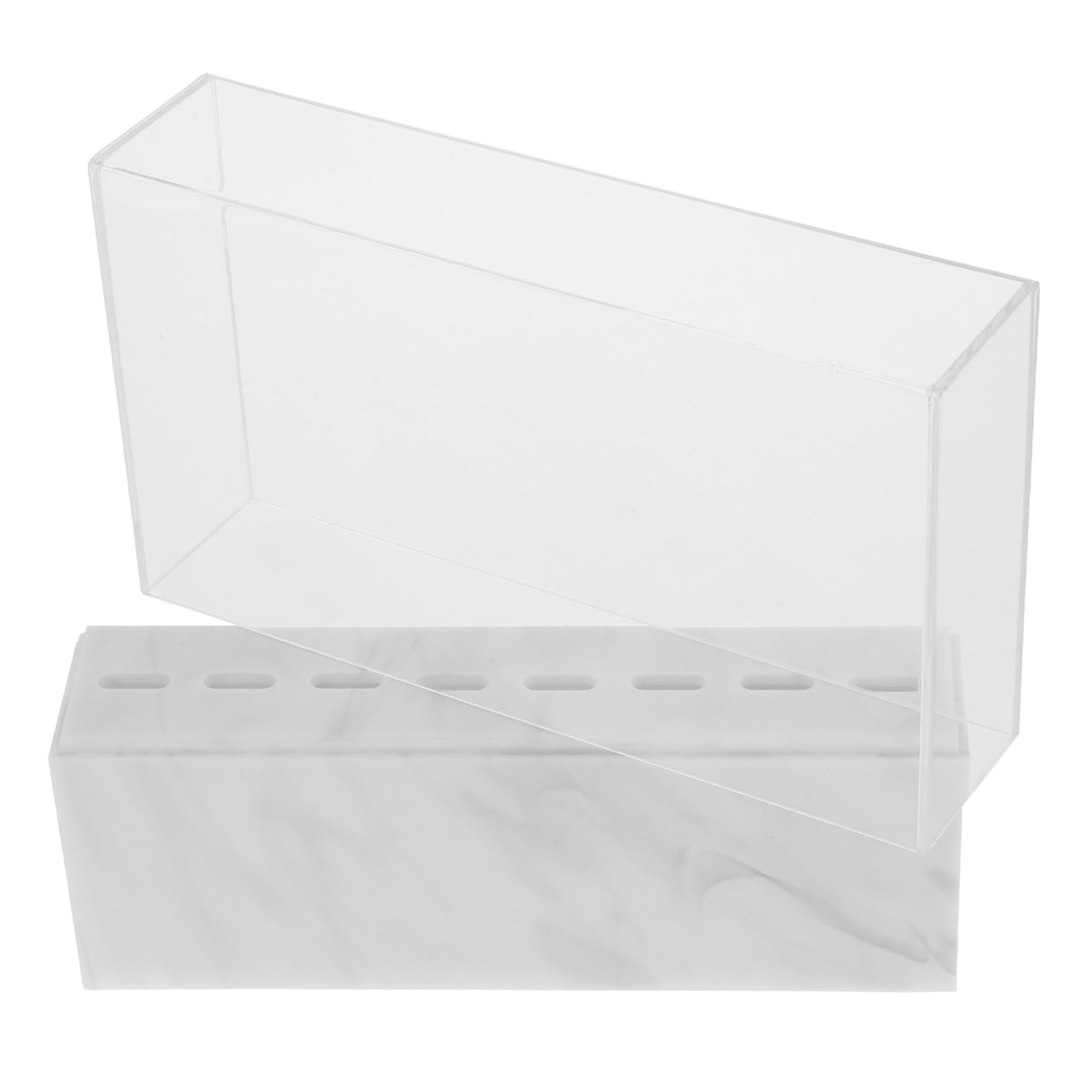Premium Marble Acrylic Tweezers Organizer Stand - Professional Lash Extension Tweezers Display Holder for Salon & Beauty Studio - Perfect for Eyebrow Tweezers, Eyelash Tools, and Makeup Brush Organization