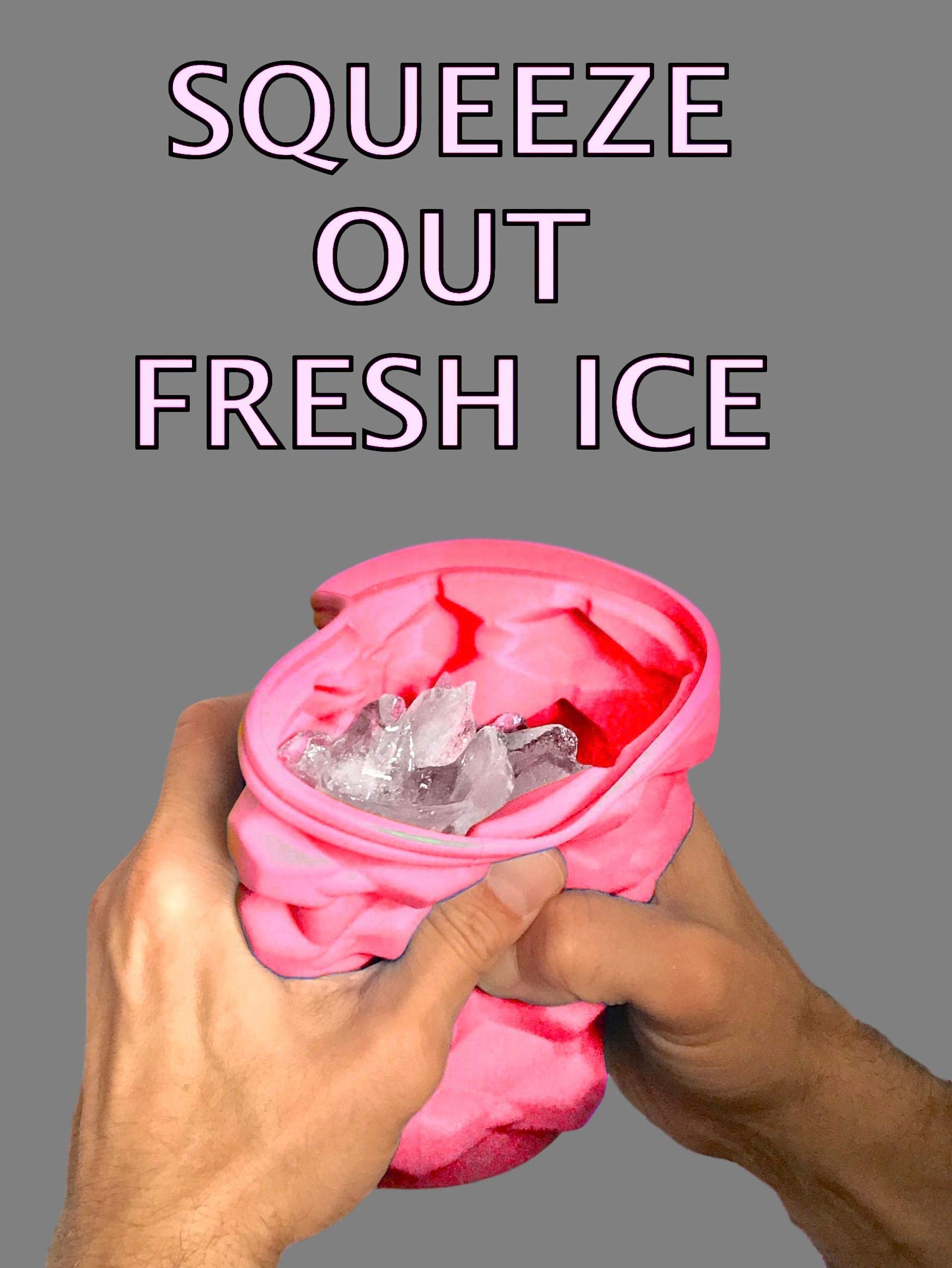 Pink Silicone Ice Cube Tray with Storage Bin - Portable 2-in-1 Mini Ice Maker for Craft Cocktails, Cold Drinks & Home Bar - Round Closed Ice Mold for Freezer - Perfect for Parties, Camping & Small Spaces