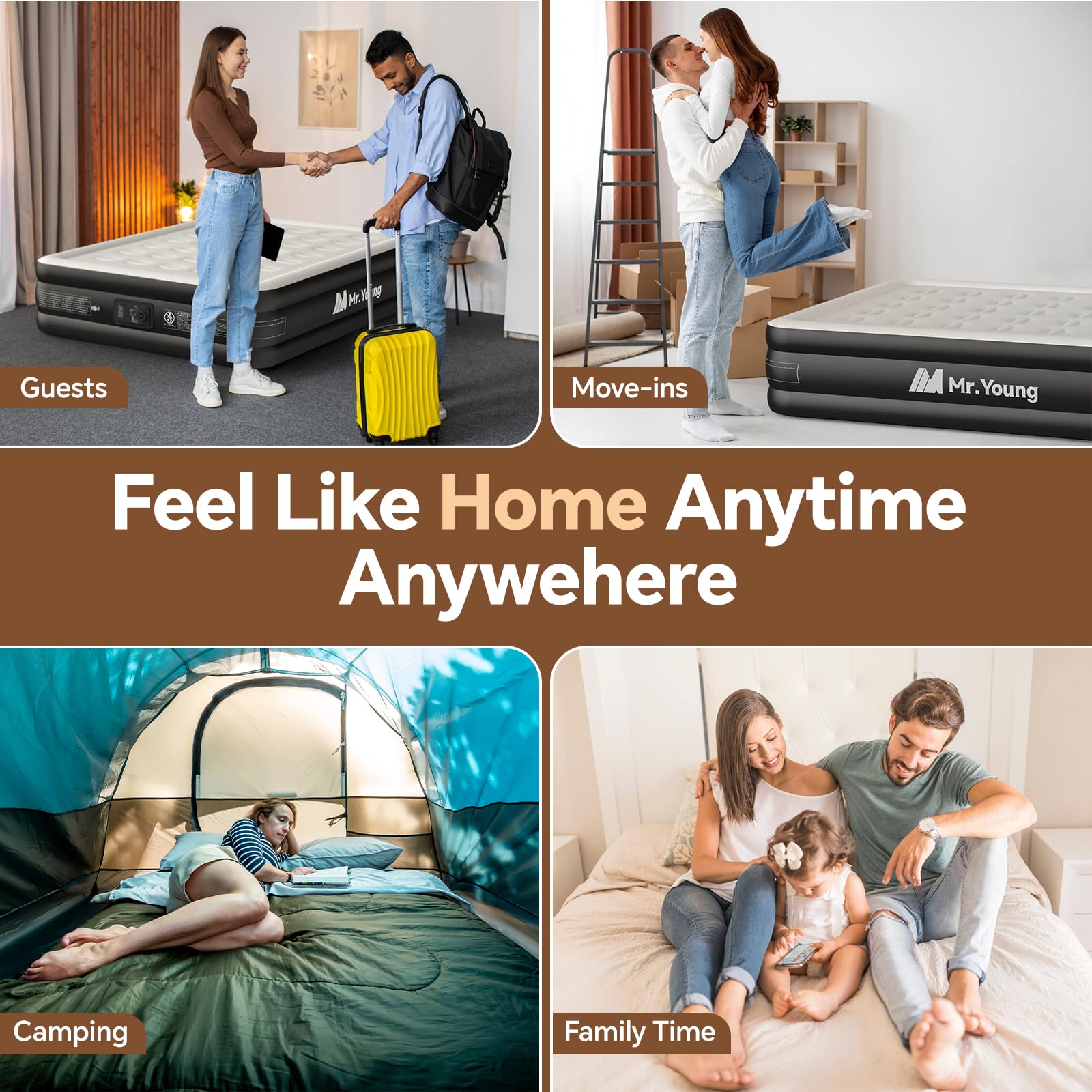 **Mr.Young Full Size Air Mattress with Built-in Pump - 18