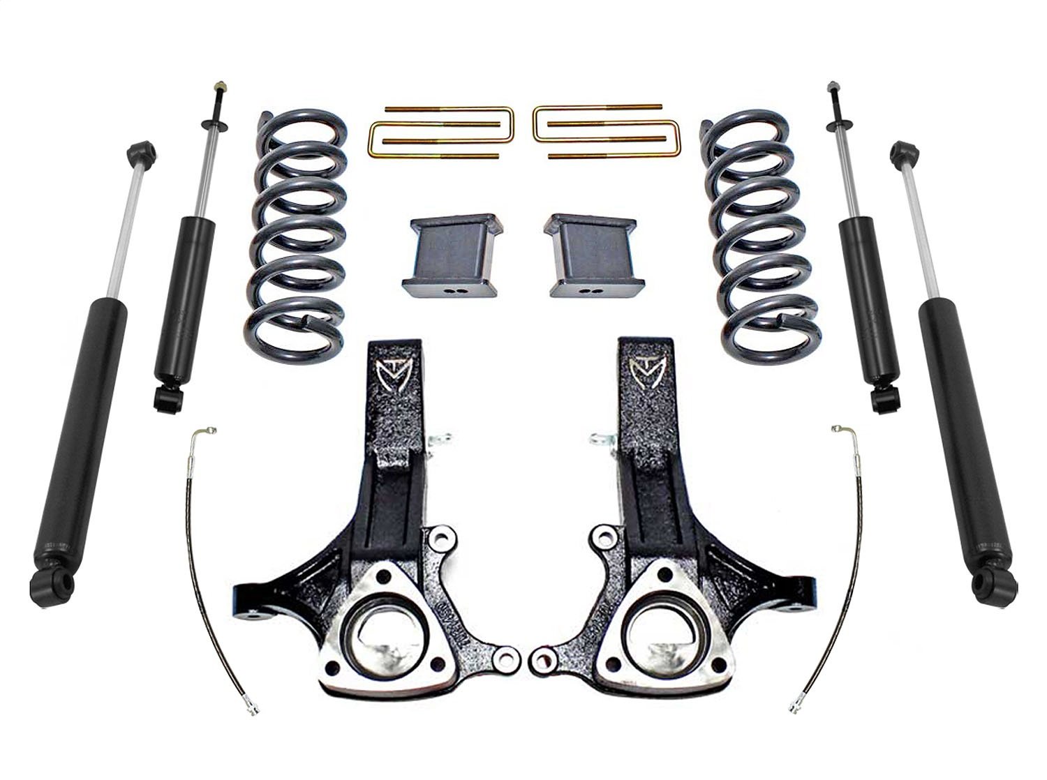MaxTrac K882170 7-Inch Suspension Lift Kit with Shocks - Includes Spindles, Brake Lines, Front Coils, Rear Lift Blocks, U-Bolts - Compatible with Trucks & SUVs for Off-Roading & Enhanced Performance