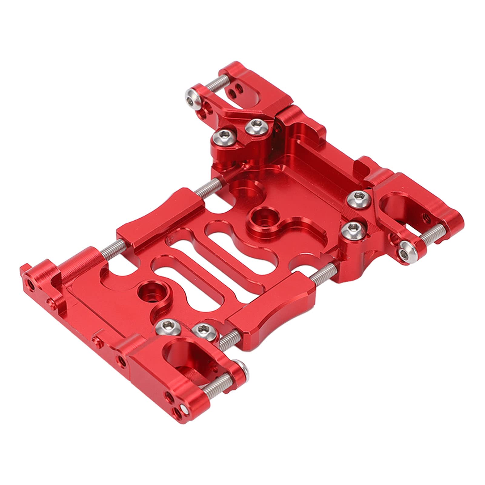 High Strength Aluminum Alloy 1/10 RC Car Center Gearbox Plate - Axial Jeep Wrangler AXI03007 RC Crawler Upgrade Part (Red) | Durable Replacement for Off-Road Racing & Crawling Adventures
