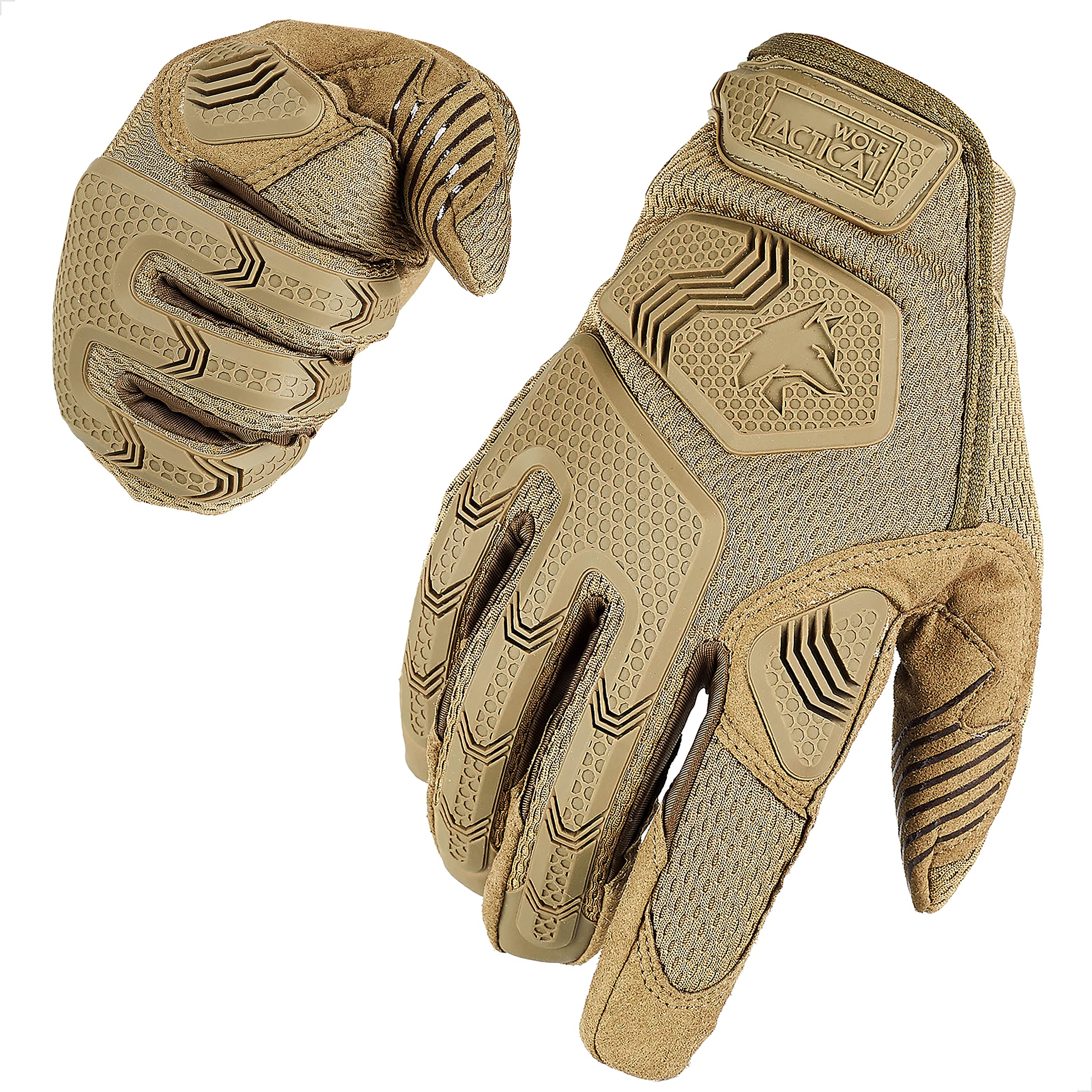 WOLF TACTICAL Shooting Gloves - Military & Tactical Gloves for Men - Combat Gloves for Airsoft, Paintball & Army Training - Touchscreen Compatible - Perfect for Outdoor Shooting, Hunting & Tactical Operations
