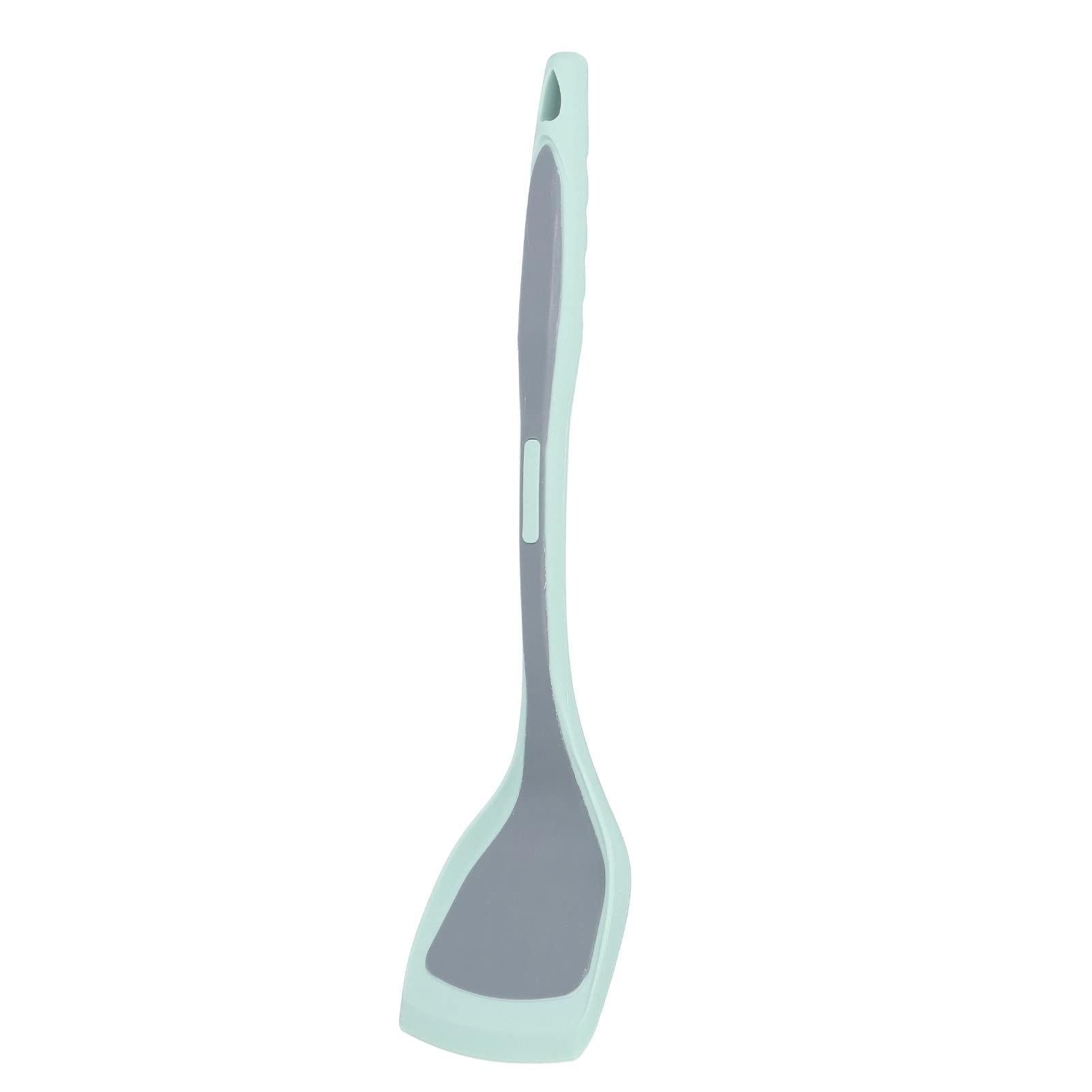Non-Stick Heat Resistant Silicone Spatula - Grey Blue Kitchen Turner for Frying Pan, Cooking & Baking - Perfect for Eggs, Pancakes & Delicate Foods