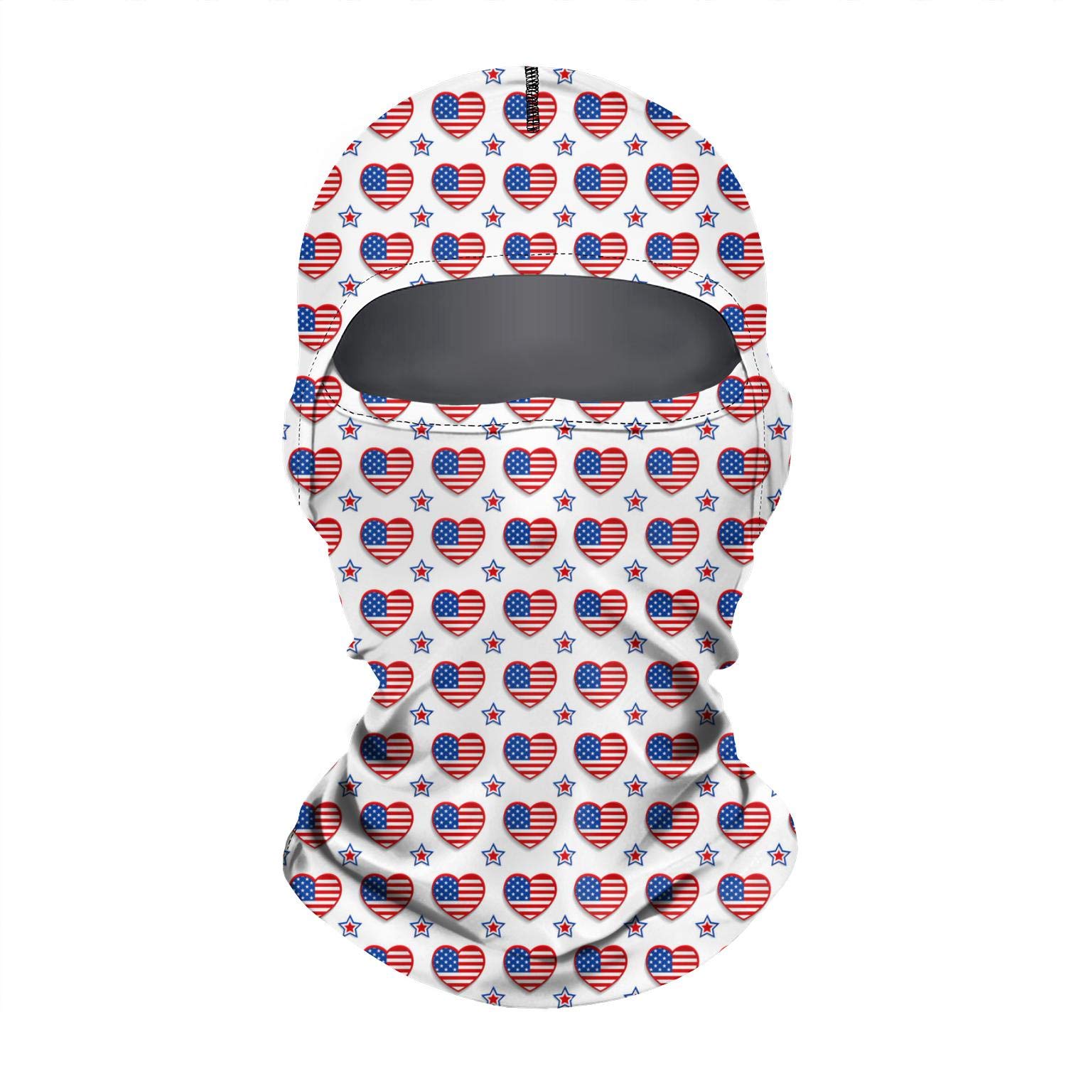 Wind-Resistant Large American Flag with Machine Guns Print - Ski Mask Balaclava Face Cover for Men & Women - Perfect for Outdoor Sports, Motorcycling & Cold Weather Protection