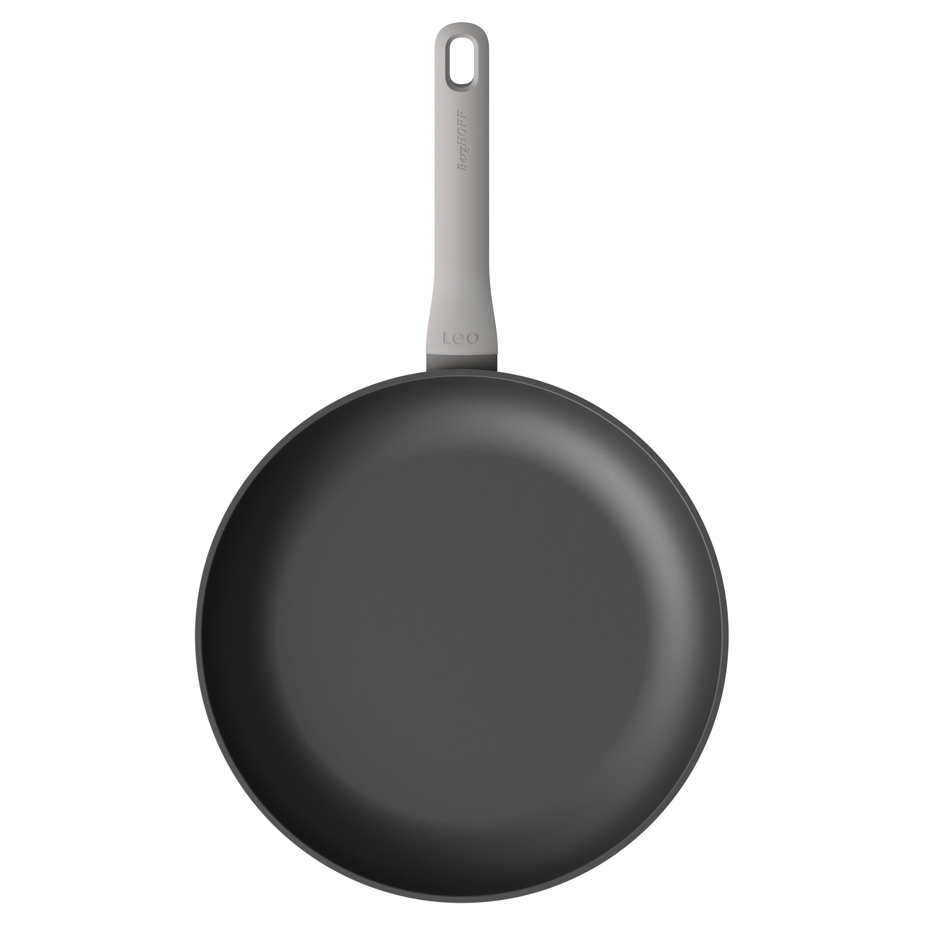 BergHOFF Leo 4-Piece Nonstick Cookware Set - Frying Pan & Saute Pan with Stay-Cool Handles, Gray - Perfect for Sautéing, Frying & Everyday Cooking