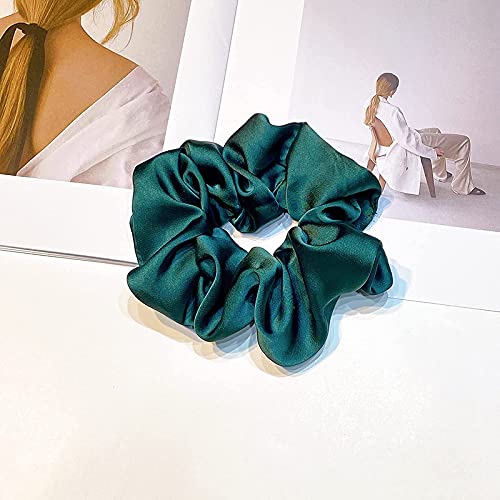 6-Pack Satin Silk Scrunchies for Women - Soft Hair Ties Ponytail Holders (No Damage) for Thick/Long Hair - Perfect for Workouts, Office & Everyday Use