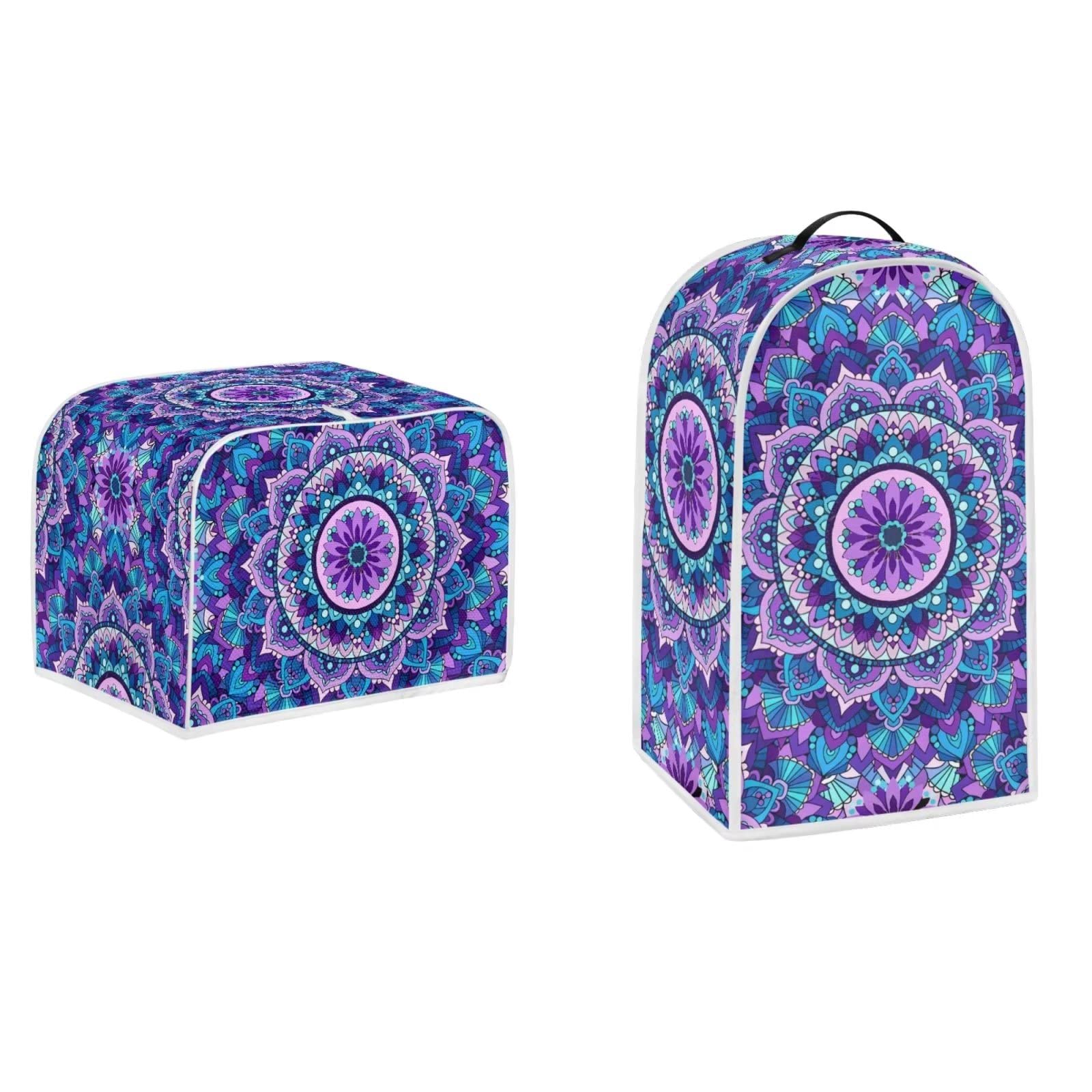 Pointodoor Aesthetic Kitchen Blender Cover - Boho Mandala Floral Design, Washable Dust Protection for Blenders, Bread Makers & Small Appliances, Perfect for Boho-Themed Kitchens & Home Decor