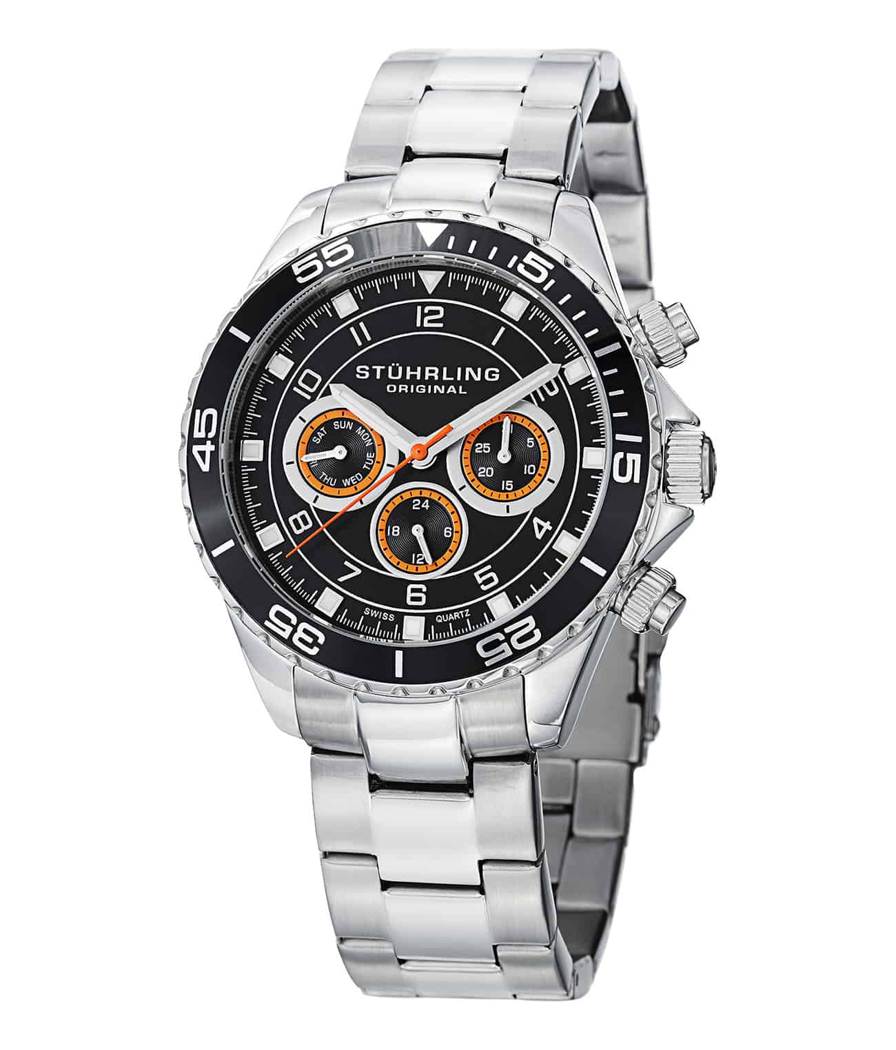 Black Dial / Rose Case / Rose Stainless Steel Bracelet Deployant Buckle