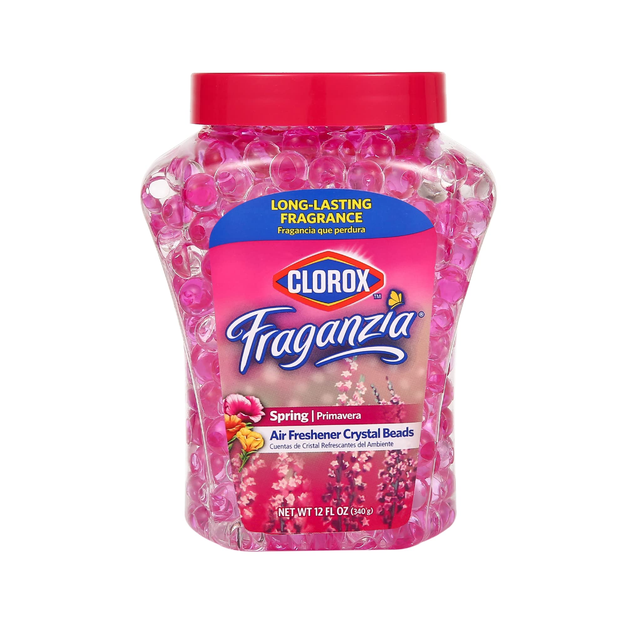 Clorox Fraganzia Crystal Beads Air Freshener - Long Lasting Spring Scent Gel Beads for Home, Bathroom, Car & Office - 12 Oz (Pack of 12) | Eliminate Odors & Freshen Air Naturally