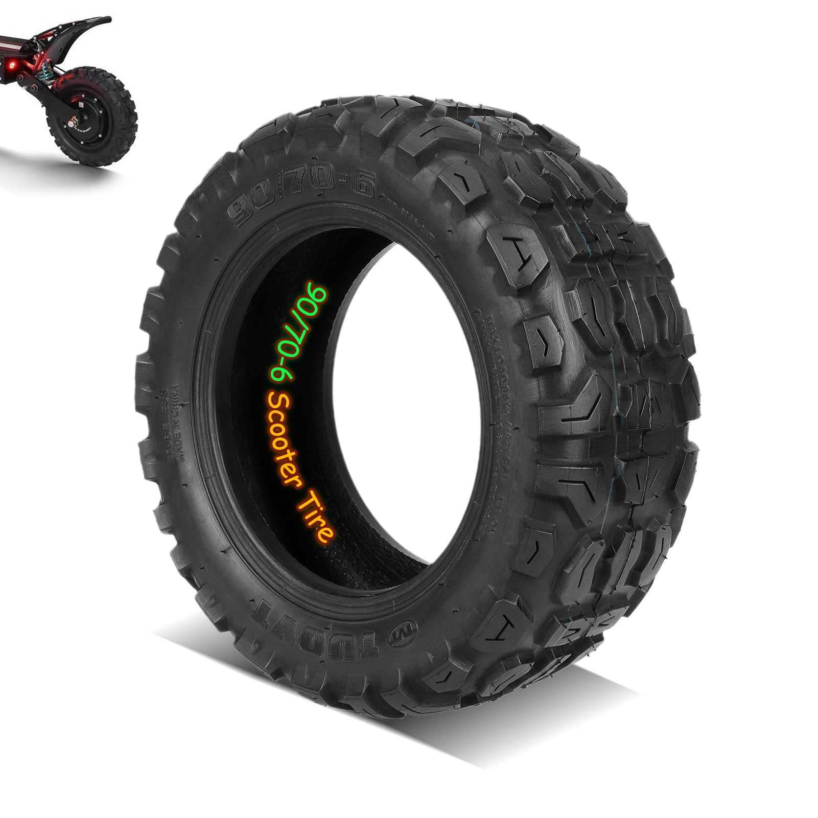 90/70-6 Electric Scooter Tire - 11 Inch Tubeless Vacuum Tire Replacement for Electric Scooters - Durable Rubber Tires for Commuting, Urban Travel & Last-Mile Transportation