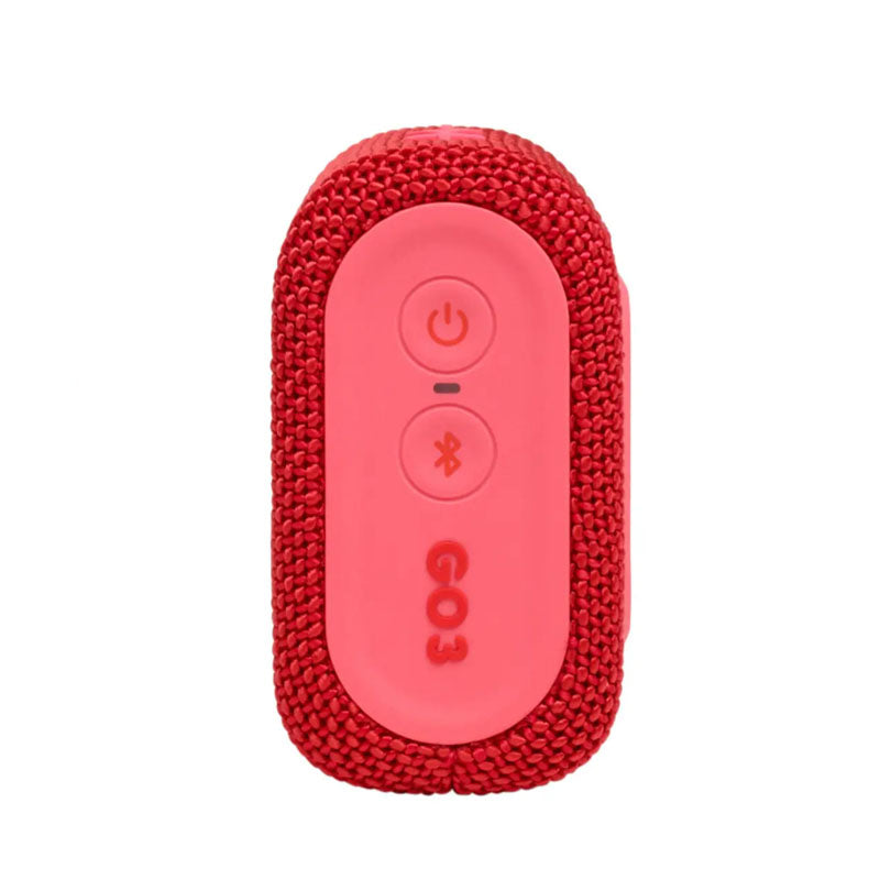 JBL GO 3 Portable Bluetooth Speaker - Wireless, Waterproof, 5 Hours Playtime - Perfect for Outdoor, Travel, Beach & Home Use (Red)