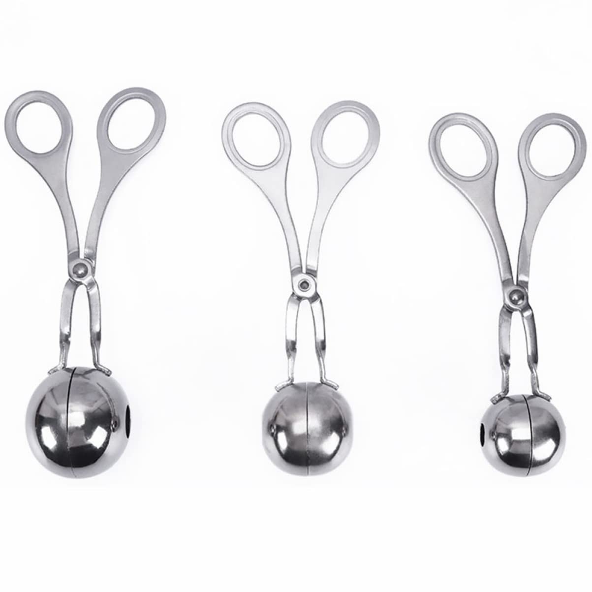 BESTonZON 3-Piece Meatball Maker Kit - Stainless Steel Meatball Clip, Scoop & Spoon for Perfect Homemade Meatballs - Ideal for Cooking, Meal Prep & Italian Cuisine