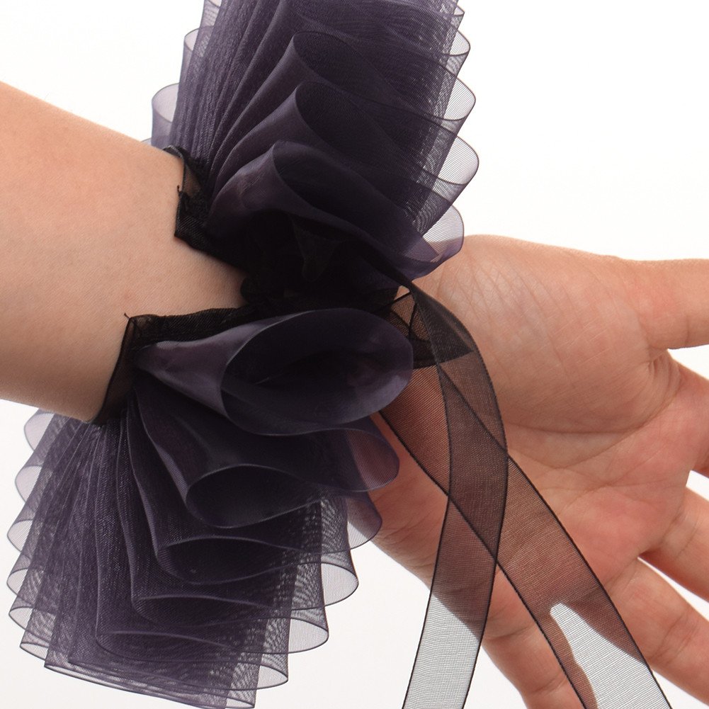 GraceArt Elizabethan Wrist Ruffles - Elegant Lace Hand Cuffs for Renaissance Faire, Cosplay & Historical Reenactment (2-Piece Set) - Perfect for Shakespearean Plays, Victorian Costumes & Theatrical Performances