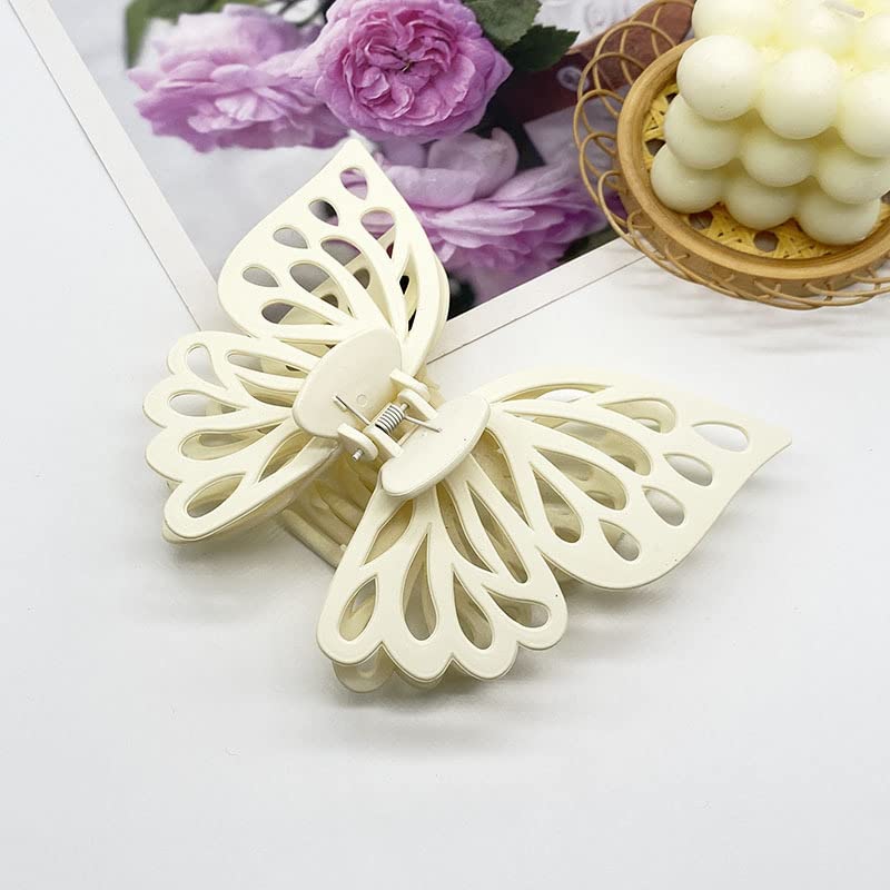 QTMY 3 Pack Large Butterfly Hair Claw Clips - Decorative Hair Accessories for Women & Girls - Perfect for Updos, Ponytails & Everyday Styling