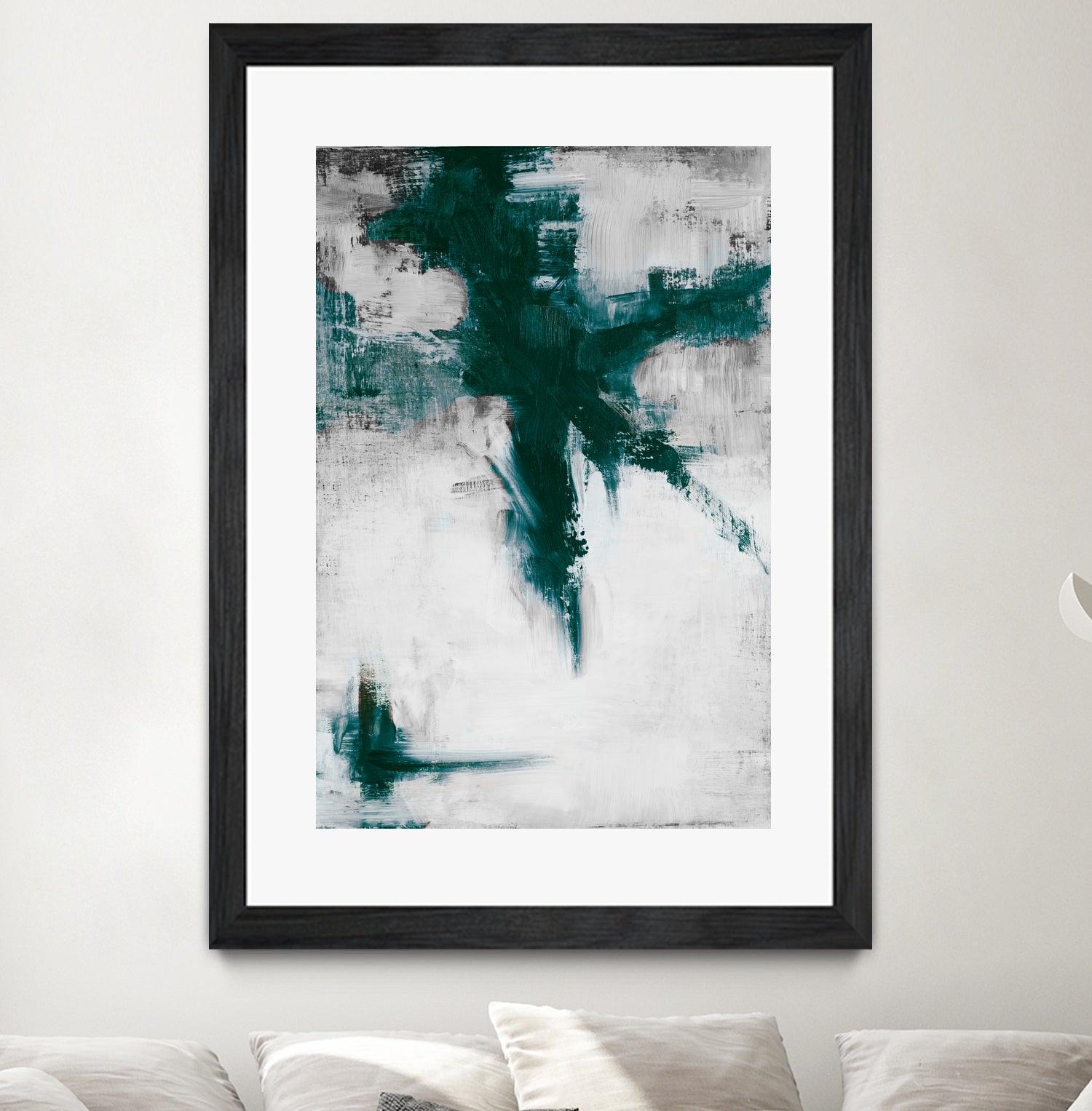 Dark Teal Abstract Wall Art - Modern Canvas Painting for Living Room, Bedroom & Office Decor - Perfect for Home & Commercial Spaces