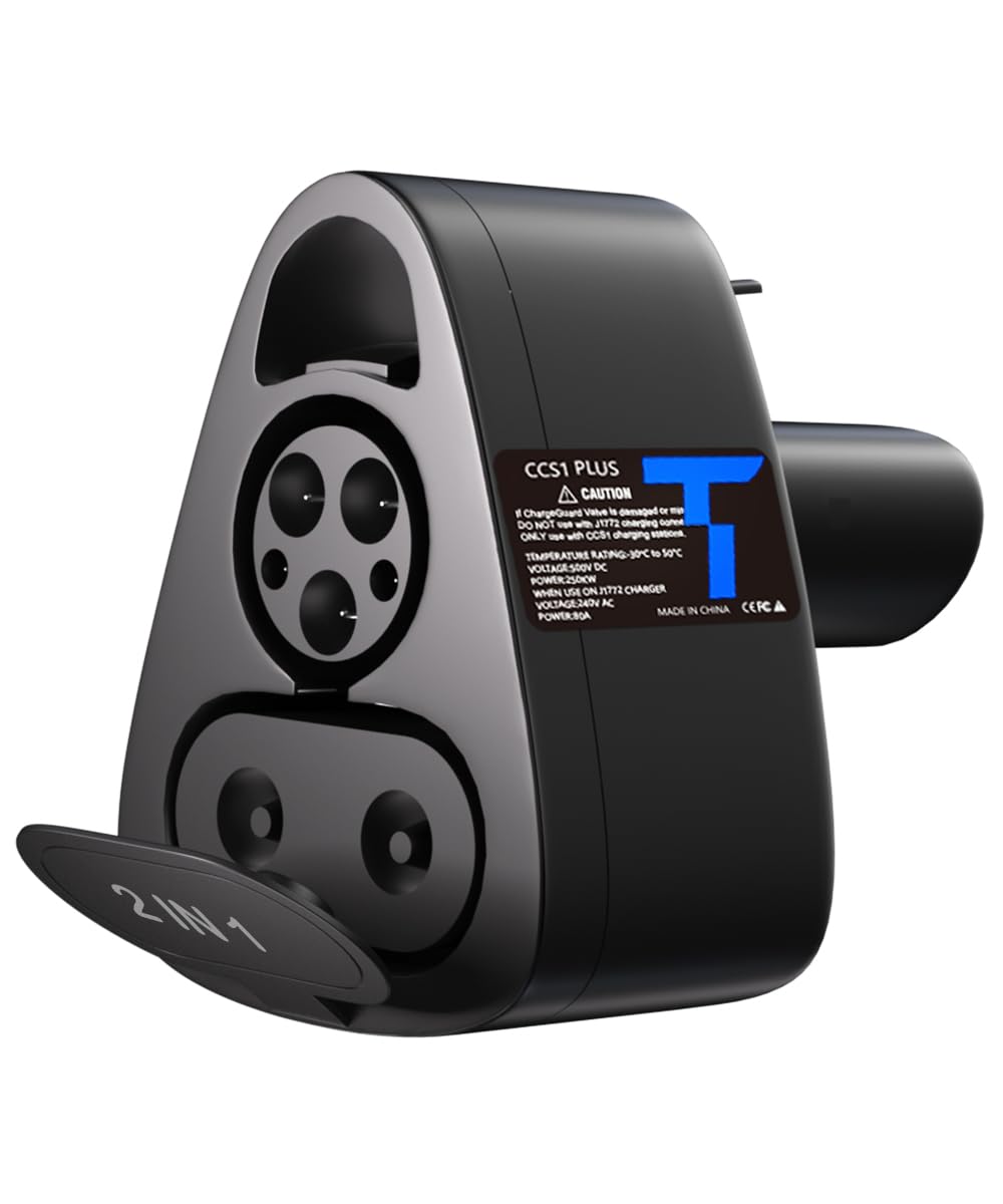 Tesla Charger Adapter - Universal 2-in-1 CCS to J1772 Adapter for Tesla Model 3/S/X/Y | Compatible with CCS1 & J1772 Charging Stations | 250KW High Power DC/AC Supercharger | Perfect for Road Trips & Home Charging | Ideal Tesla Accessory Gift