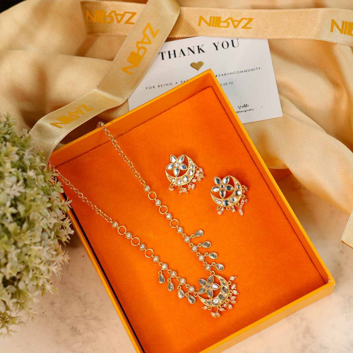 Chaand Phool Gift Box - Elegant Indian Moon & Flower Design Gift Set for Weddings, Diwali, Housewarming & Festive Occasions