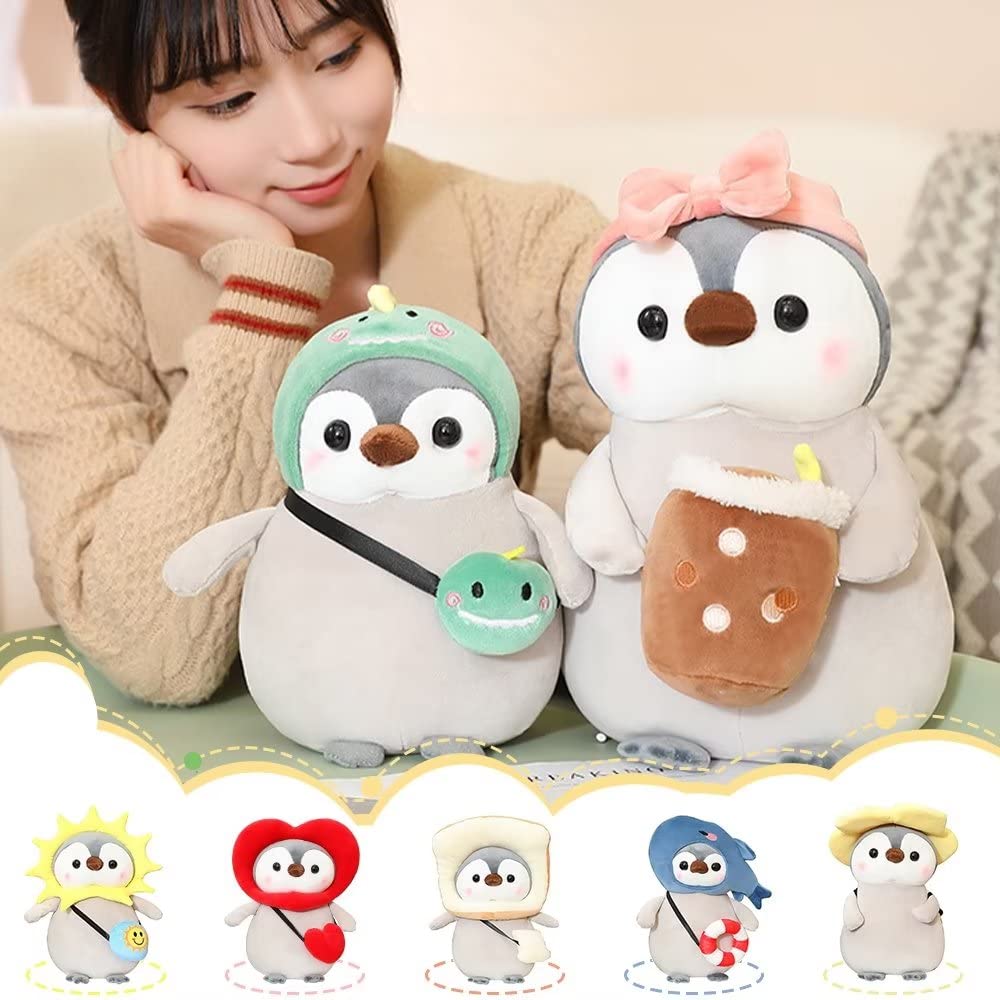 Adorable Penguin Plush Toy with Butterfly Bow - 9.8 Inch Soft Stuffed Animal, Cute Gift for Kids & Collectors | Perfect for Birthday Presents, Nursery Decor, and Cuddling Companions