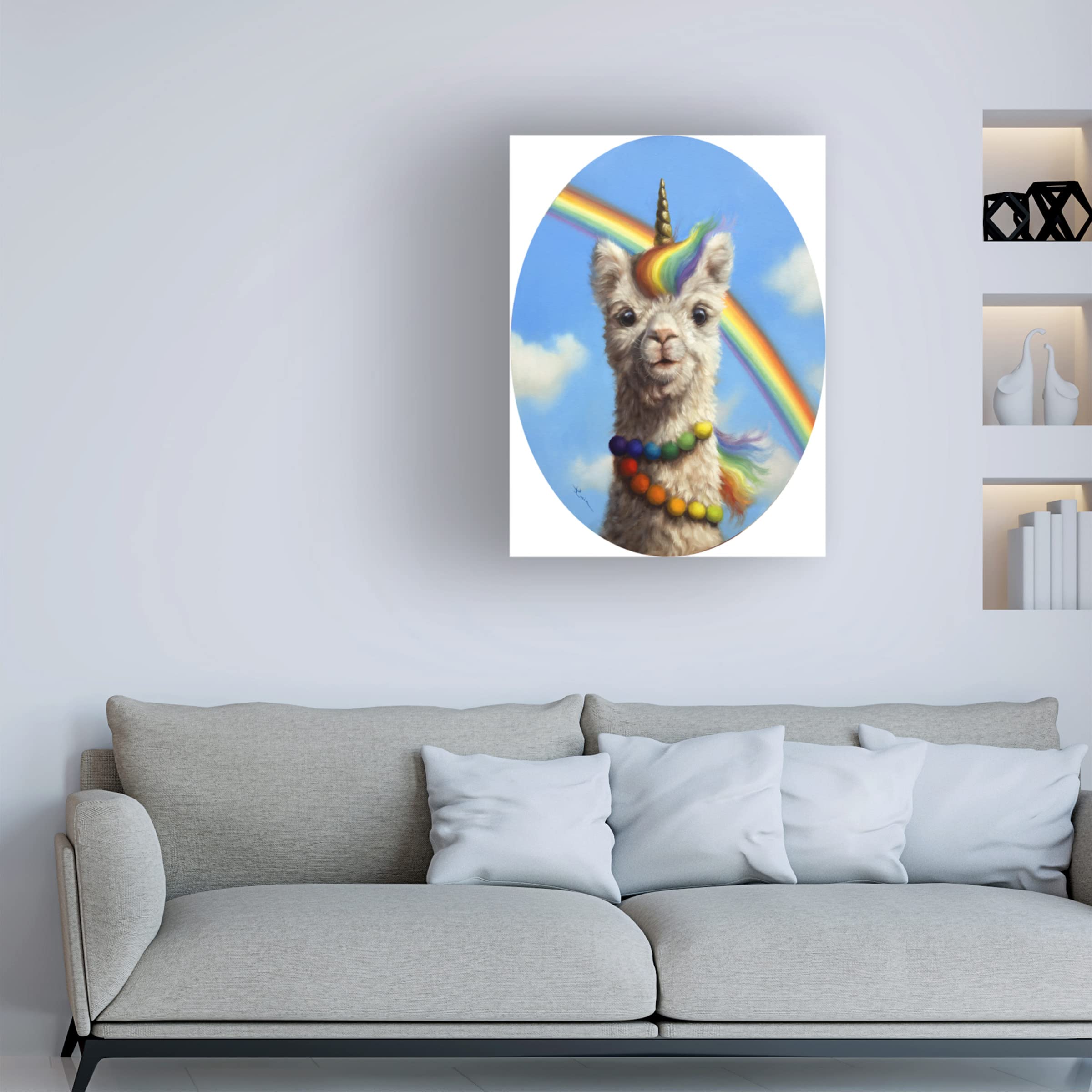 Lucia Heffernan 'Unipaca' Canvas Wall Art - Whimsical Animal Painting for Home & Office Decor - Perfect for Living Room, Bedroom or Gift