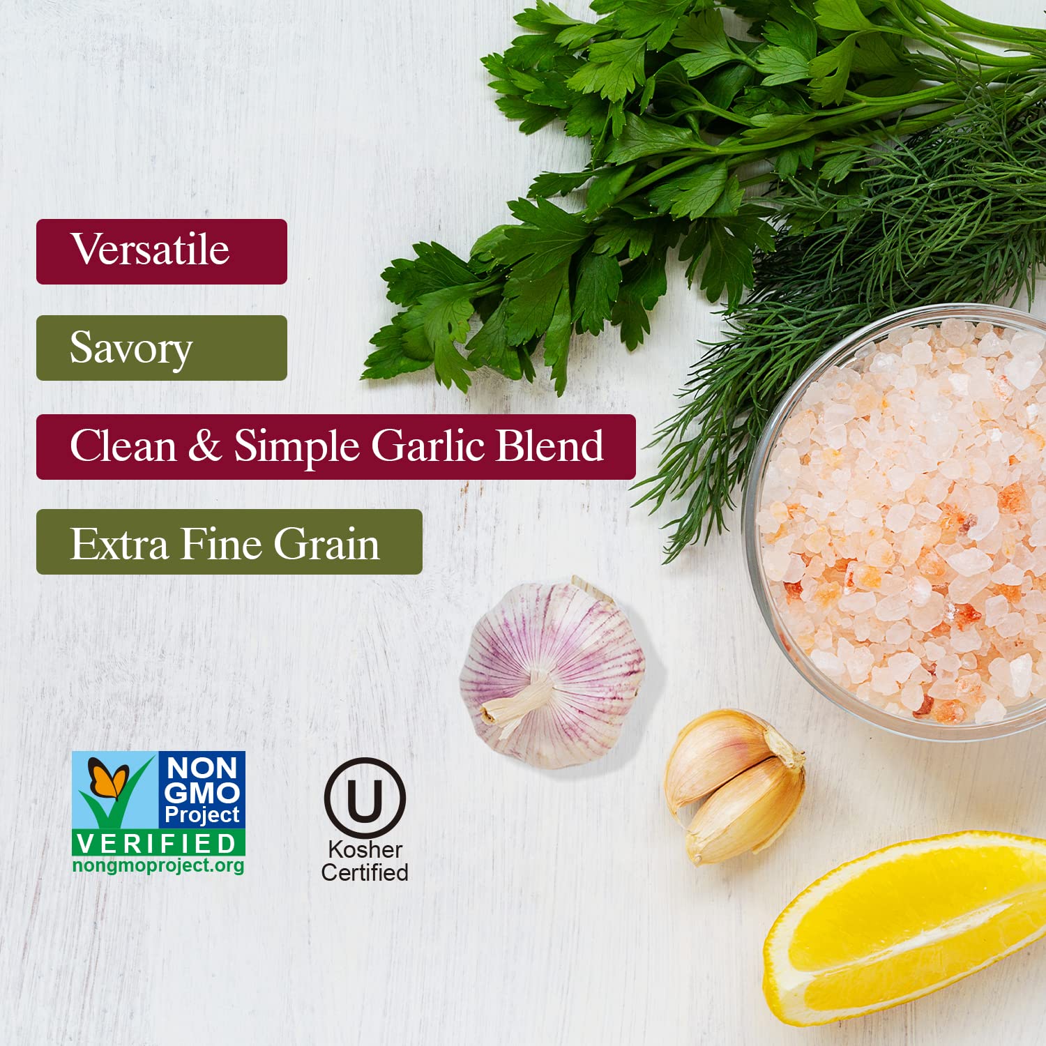 Himalayan Chef Himalayan Pink Garlic Salt - 3.6 Oz, Natural & Certified Garlic Salt Seasoning with Grinder - Perfect for Cooking, Grilling, and Seasoning Dishes