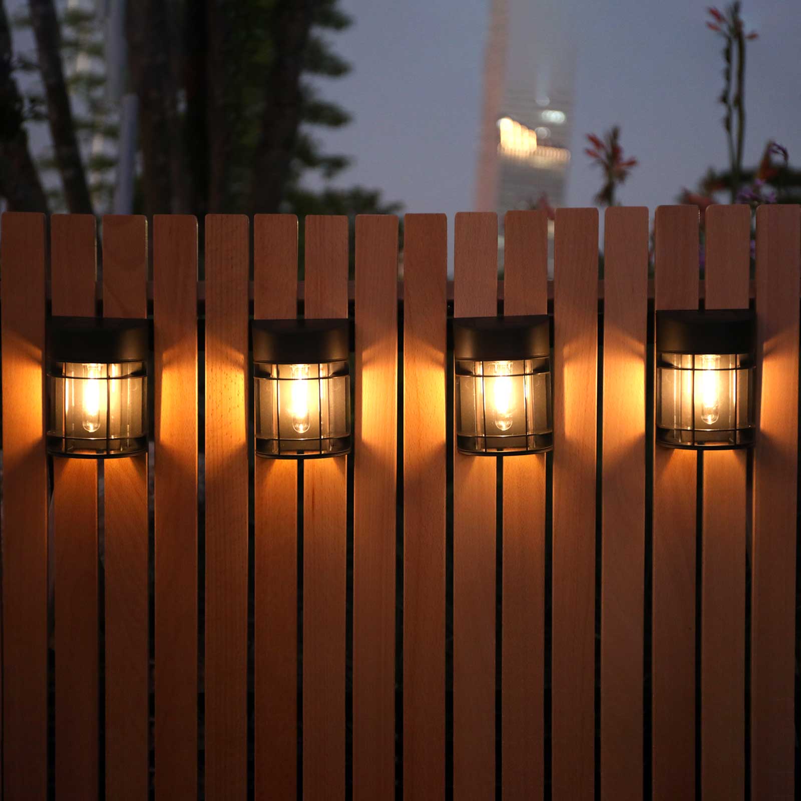 12 Pack Solar Fence Lights - Waterproof Outdoor Solar Lights for Garden, Yard, Deck & Stairs | Solar Powered Landscape Lighting for Pathways, Driveways & Patio Decor