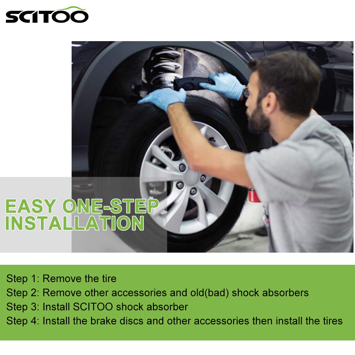 SCITOO Complete Strut and Shock Absorber Kit - Front Struts & Rear Shocks Replacement for 2002-2007 Saturn Vue - 4 Piece Set - Smooth Ride for City Commuting and Highway Driving