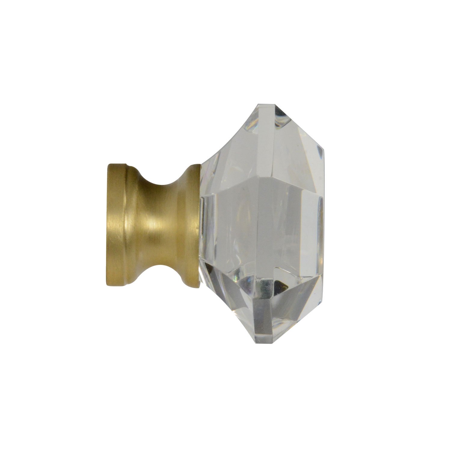 10 Pack Clear Glass Cabinet Knobs 1-1/4 inch (32mm) with Satin Brass Base - Elegant Hardware for Kitchen Cabinets, Dressers & Furniture - G-75 CKP Brand Glass Collection