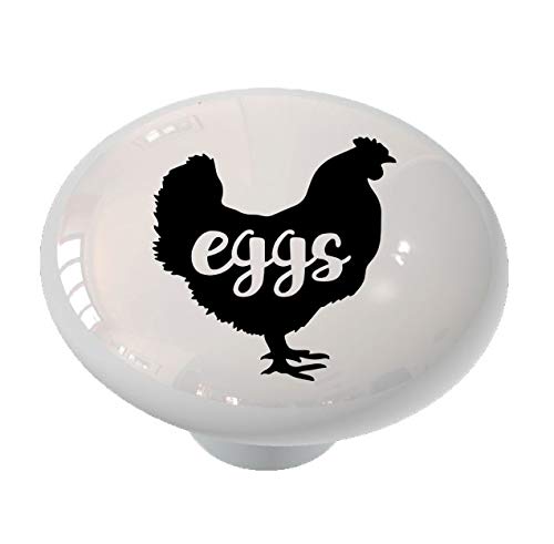 Vintage Chicken Eggs Silhouette Cabinet Knobs - Farmhouse Style Drawer Pulls for Kitchen, Bathroom & Furniture - Rustic Home Decor Hardware