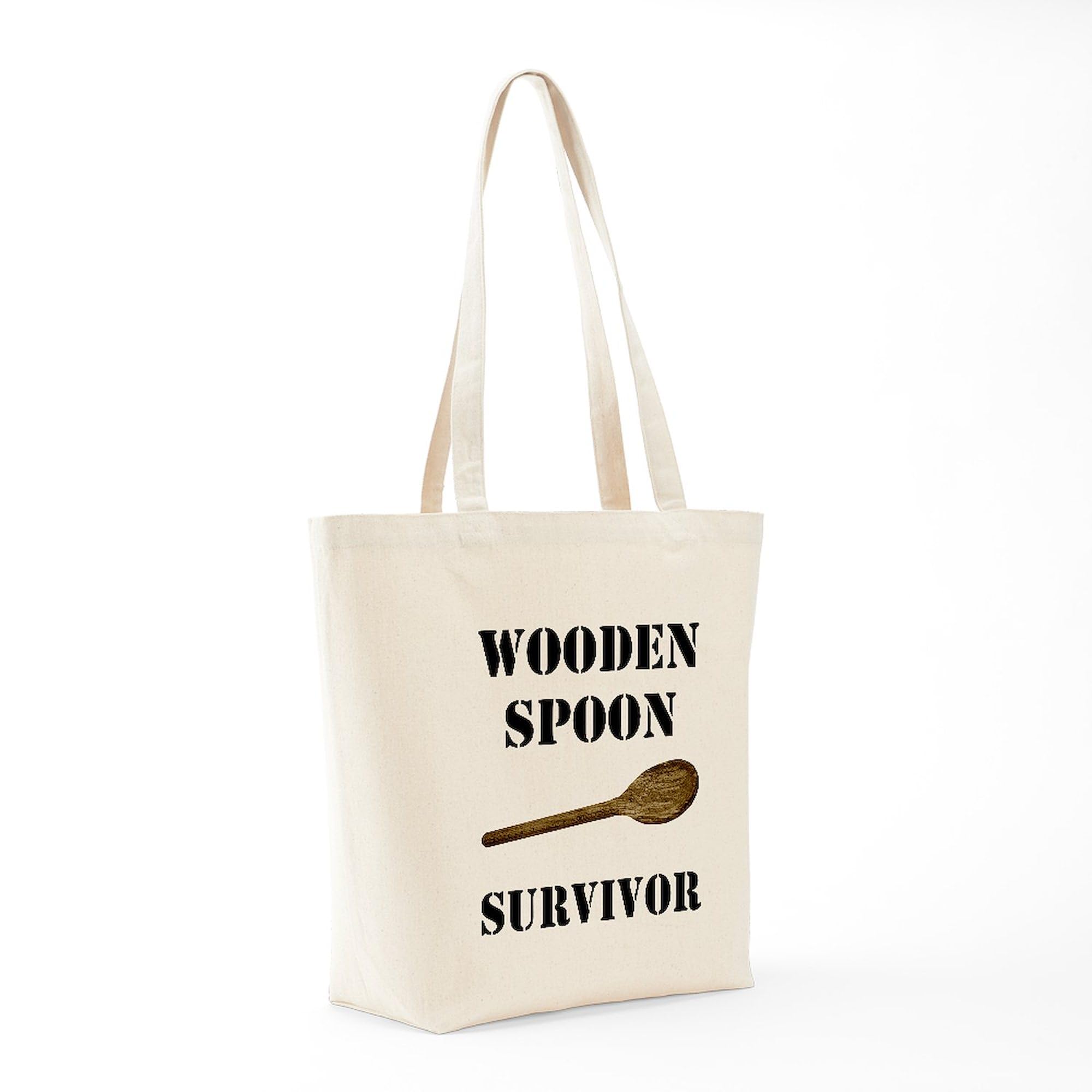 Wooden Spoon Survivor Tote Bag - Natural Canvas Reusable Shopping Bag for Groceries, Beach & Farmers Market | Eco-Friendly Cotton Tote with Unique Design