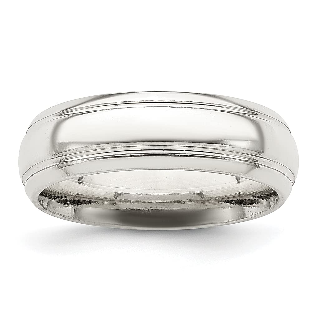 925 Sterling Silver 6mm Beveled Edge Wedding Band Ring - Size 12 Classic Fine Jewelry for Women, Elegant Gift for Her - Perfect for Anniversaries, Engagements & Special Occasions