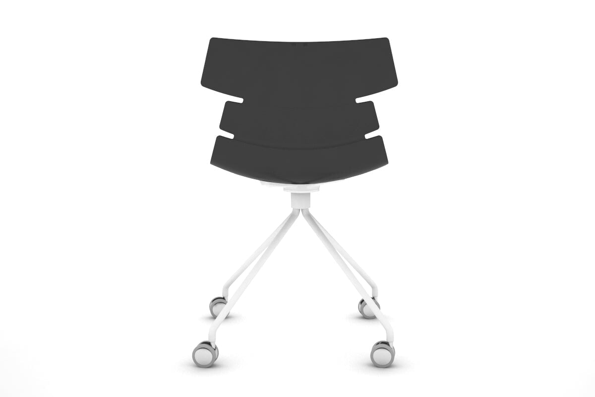 Wave Plastic Chair with Mobile Base - Lightweight, Durable & Stackable for Indoor/Outdoor Use - Perfect for Dining, Patio, Office, or Events