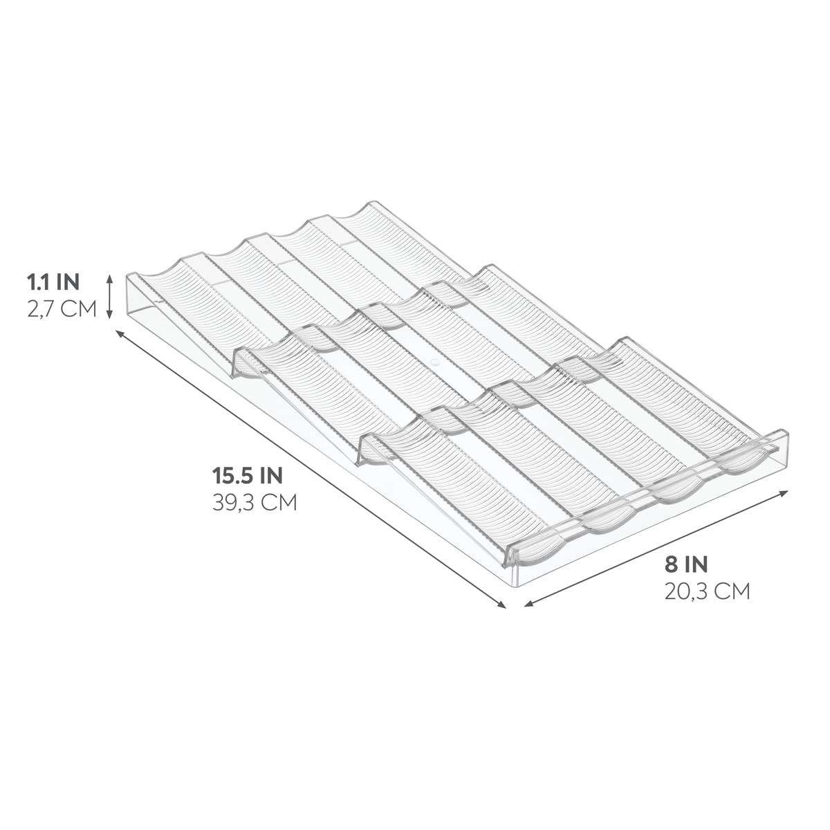 iDesign Linus Spice Rack - Clear Kitchen Drawer Organizer for Spices, Utensils & More | Perfect for Pantry, Cabinet & Countertop Storage