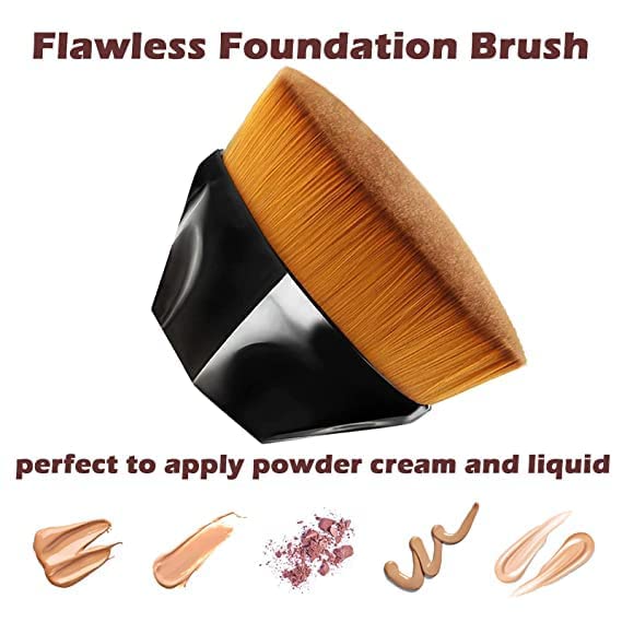 Premium Kabuki Makeup Brush Set - Hexagon Face Blush Liquid & Powder Foundation Brush for Seamless Blending of Cream, Liquid & Powder Cosmetics | Includes Protective Travel Case (Black) | Perfect for Professional Makeup Artists & Everyday Beauty Routines