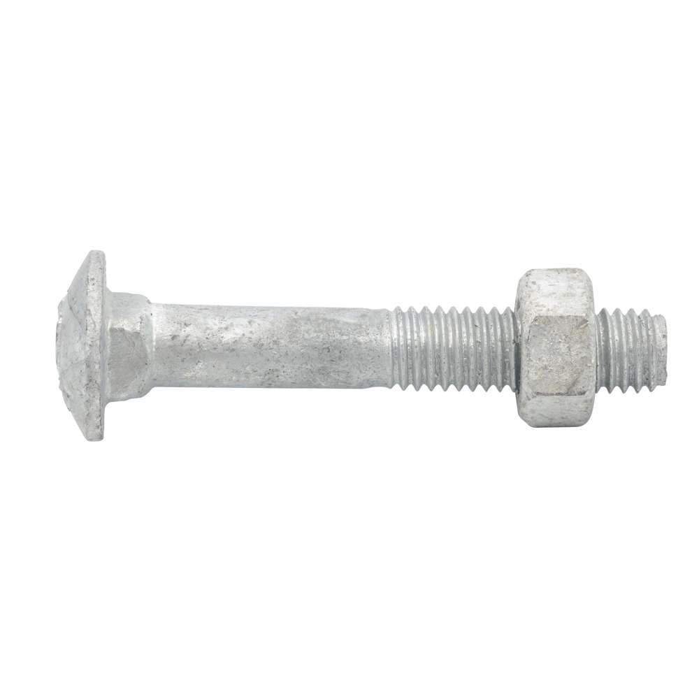 Galvanized M8 x 50mm Cup Head Bolt and Nut Set - Heavy Duty Fasteners for Construction, Automotive & DIY Projects