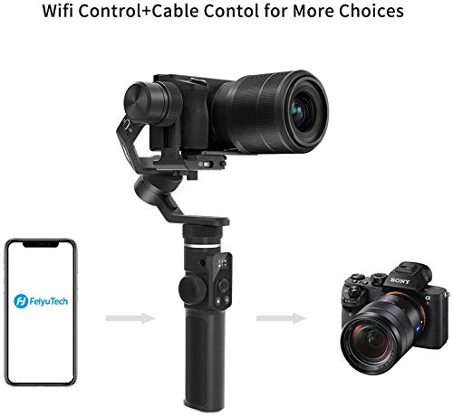 FeiyuTech G6 Max 3-Axis Handheld Gimbal Stabilizer for Mirrorless Cameras (Sony a7), GoPro, Smartphones (iPhone 11 Pro Max/8) - 1.2kg Payload, Splash Proof - Perfect for Vlogging, Travel Filming & Action Shots