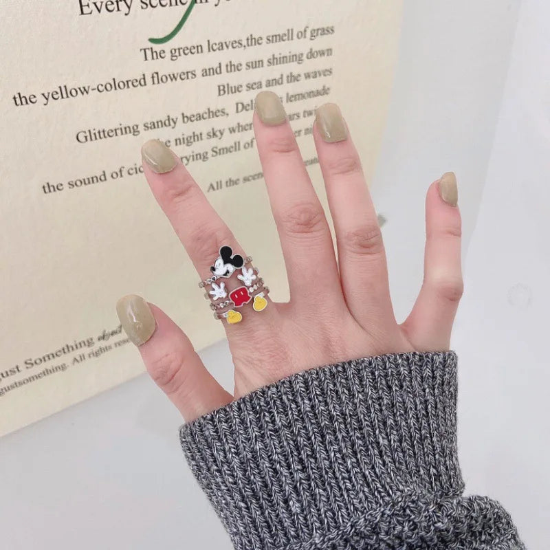 Disney Anime Mickey Mouse Girls Ring - Cute Cartoon Jewelry for Kids & Teens - Perfect for Birthday Gifts, Parties & Everyday Wear