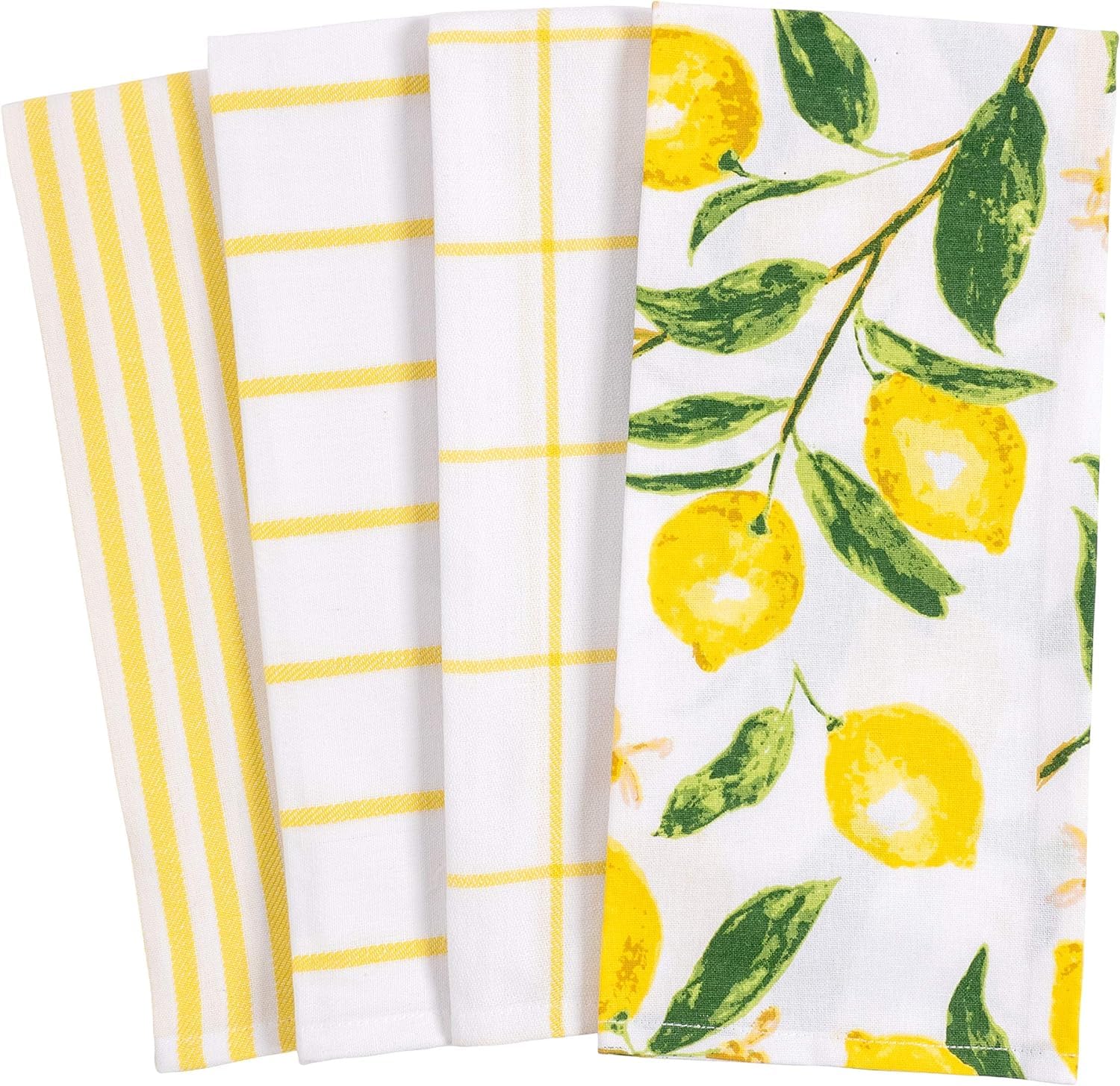Premium Cotton Kitchen Dish Towels Set of 4 - 18