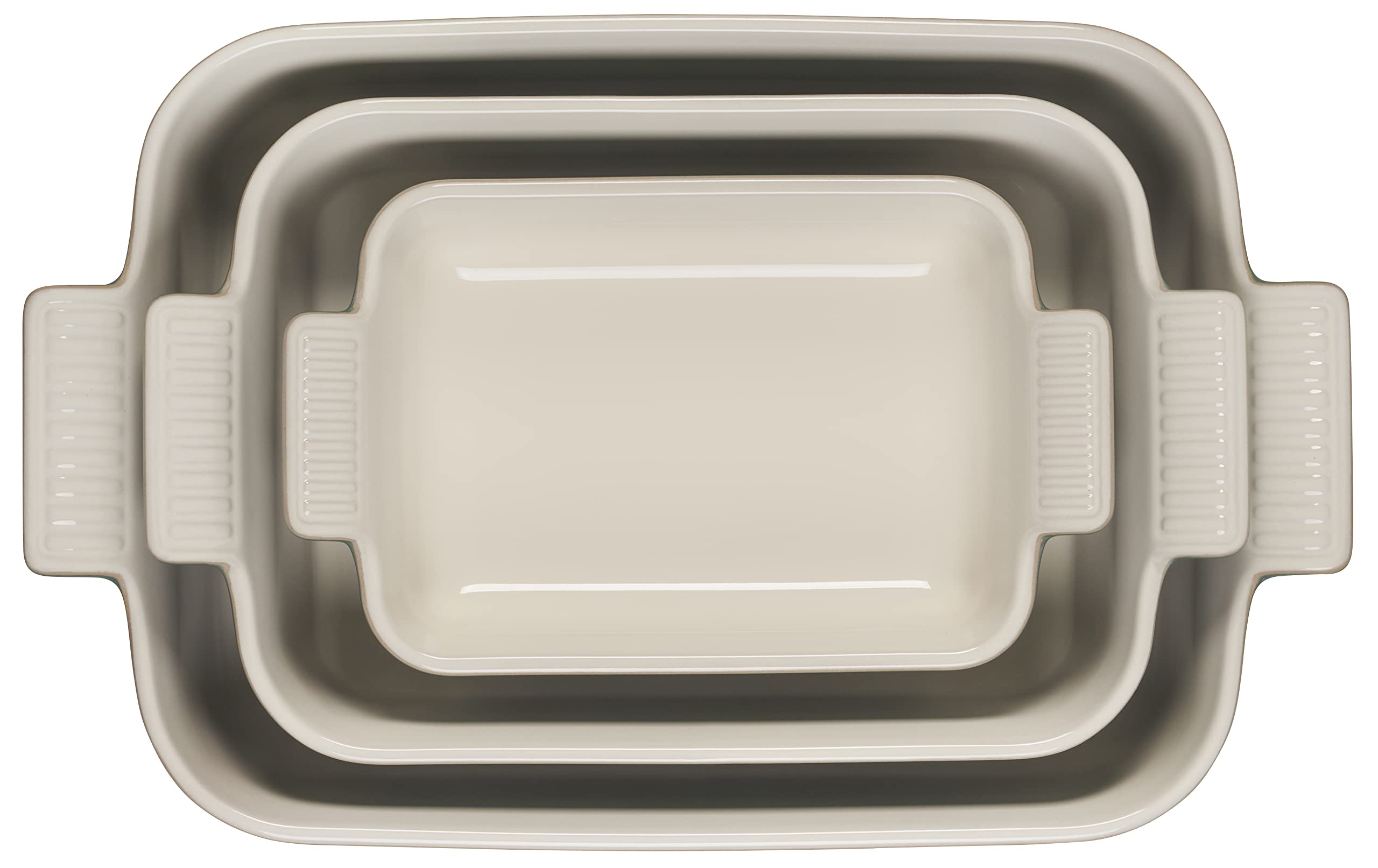 Le Creuset Stoneware Heritage Set - 3-Piece Rectangular Baking Dishes in Artichaut Green | Oven, Microwave & Dishwasher Safe | Perfect for Casseroles, Roasts & Desserts