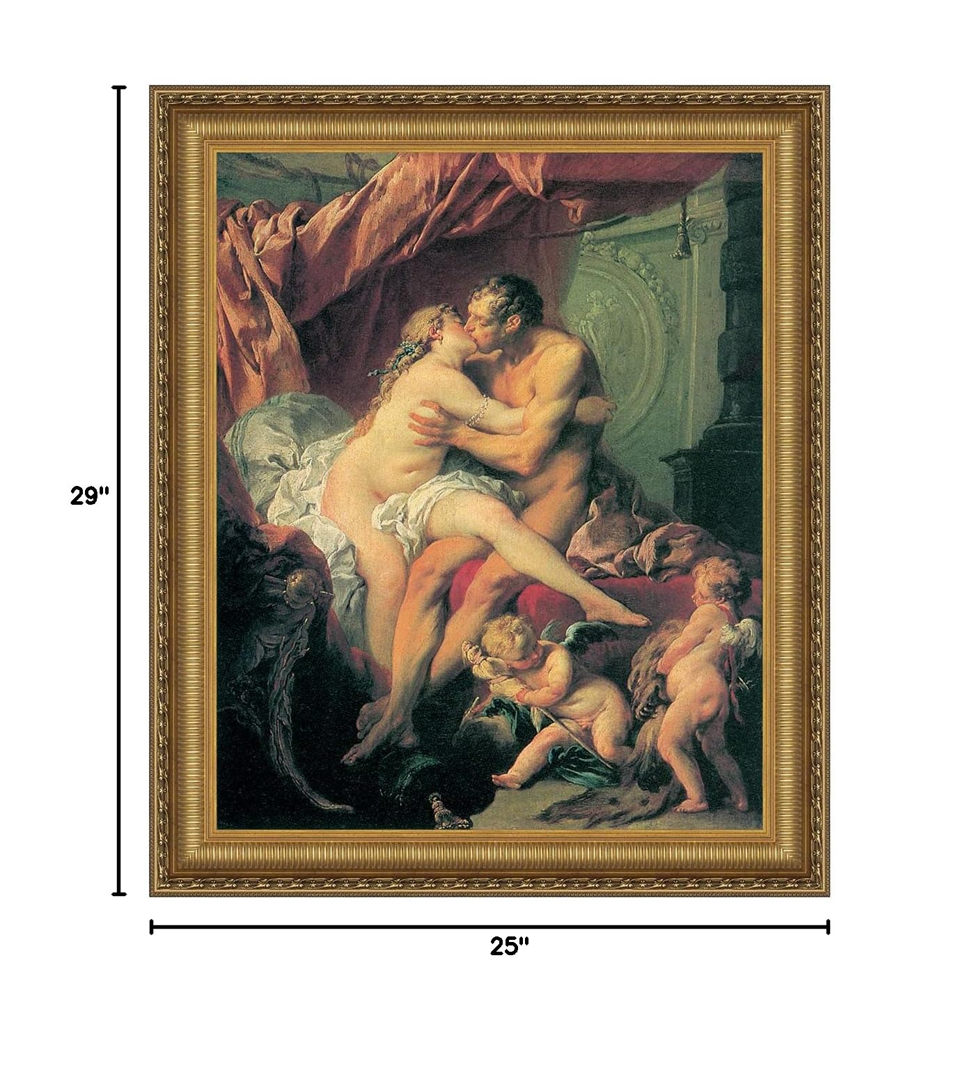 Design Toscano Hercules and Omphale 1735 Canvas Replica Painting - Medium Size Wall Art for Living Room, Bedroom & Office Decor
