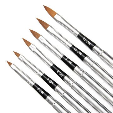 Professional 6-Piece Detachable Nail Brush Set for Manicure & Pedicure - Perfect for Salon, Home Use & DIY Nail Art