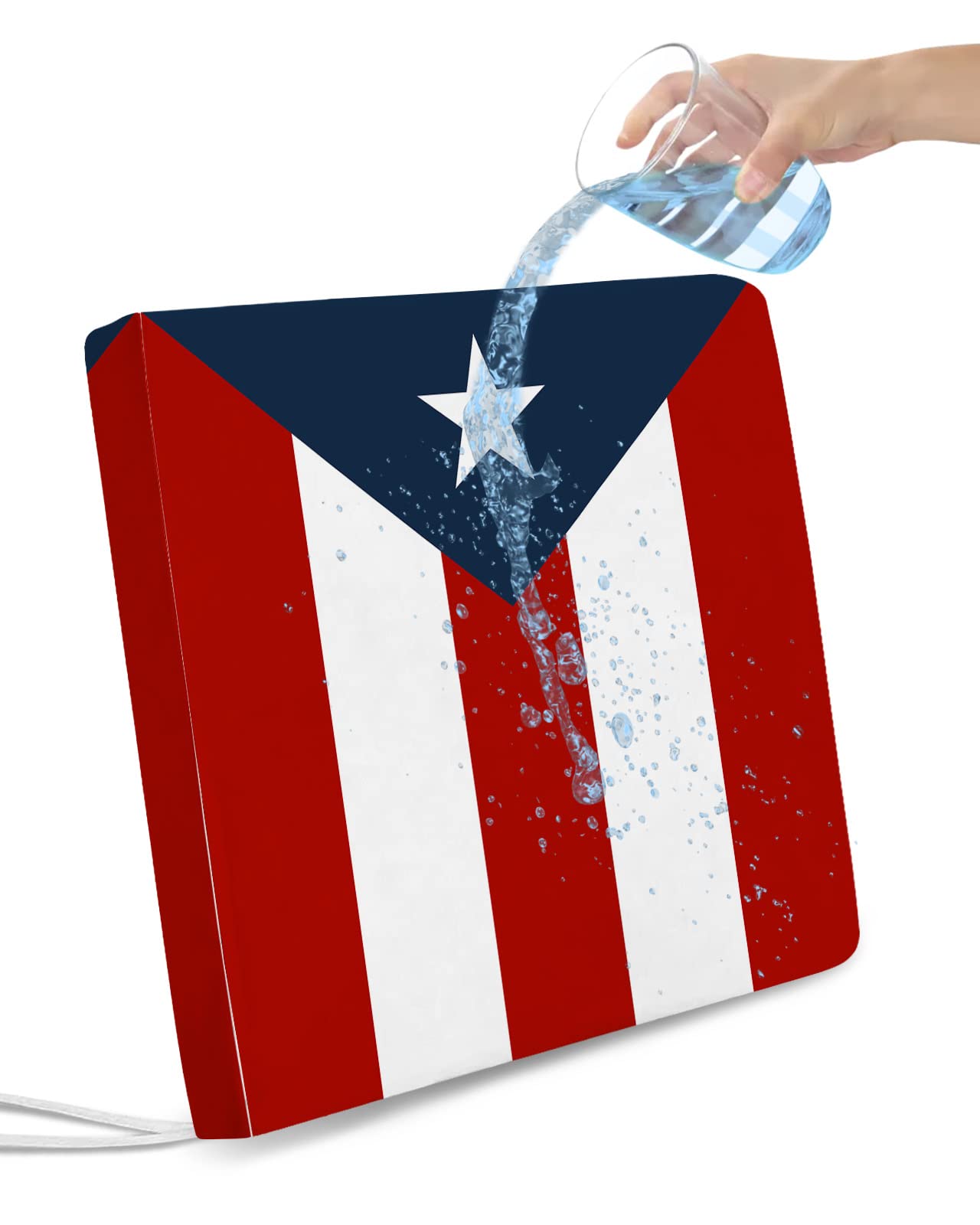 Puerto Rico Flag Waterproof Chair Covers - Set of 2 for Outdoor & Dining