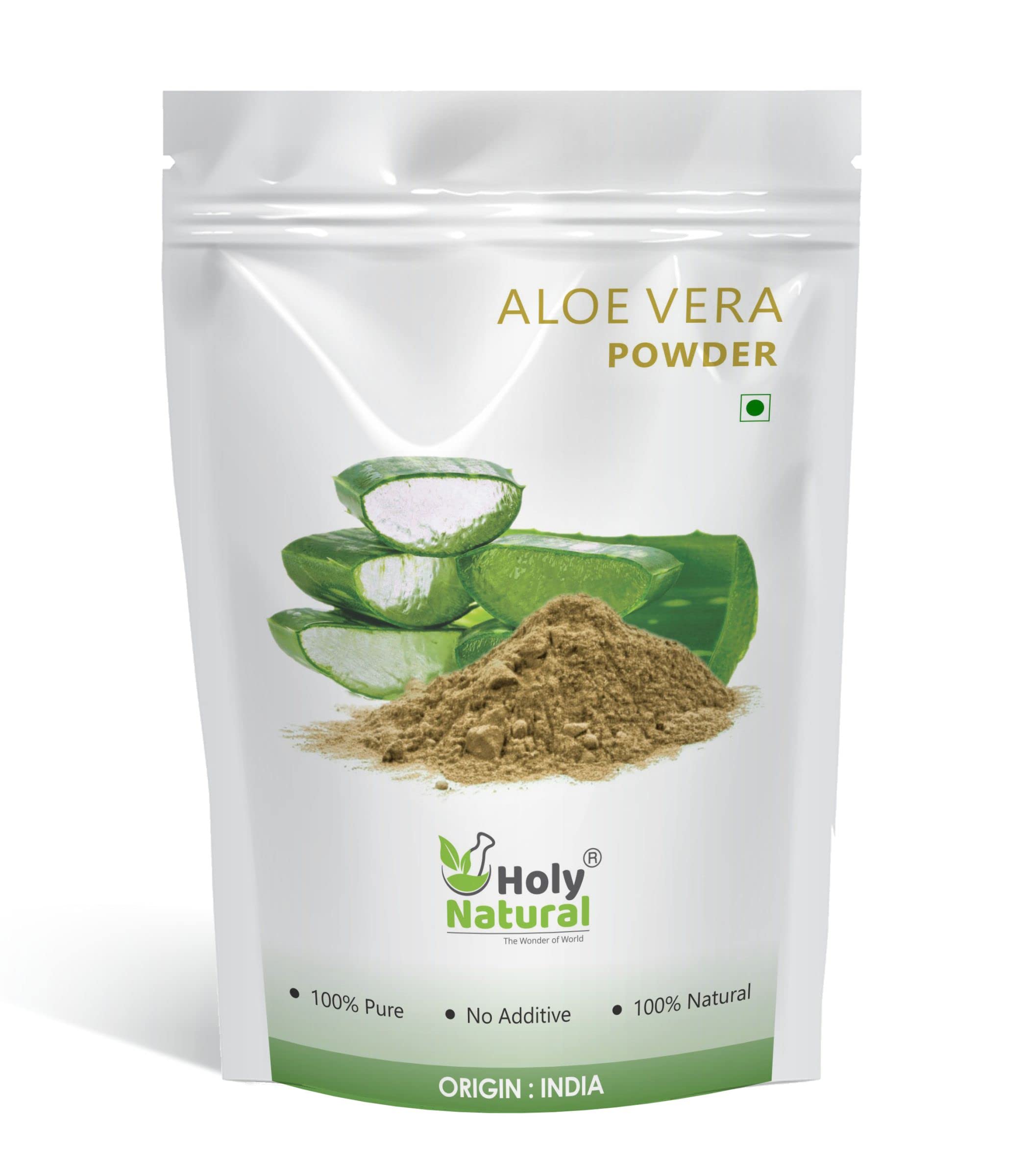 Holy Natural Aloe Vera Powder - 250g | Organic Aloe Powder for Hair & Skin Care | Suitable for All Hair & Skin Types | Men & Women | DIY Face Masks, Hair Treatments & Soothing Sunburn Relief