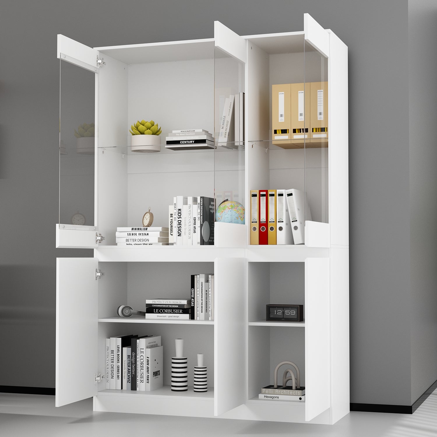 Elegant Glass Display Cabinet with Ample Storage Space - Perfect for Showcasing Collectibles, China, and Home Decor in Living Rooms & Dining Areas