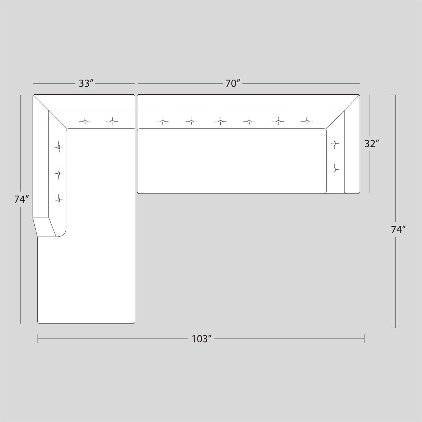 Danner Left Arm Facing Sectional Sofa - Modern L-Shaped Couch for Living Room, Family Room & Home Theater