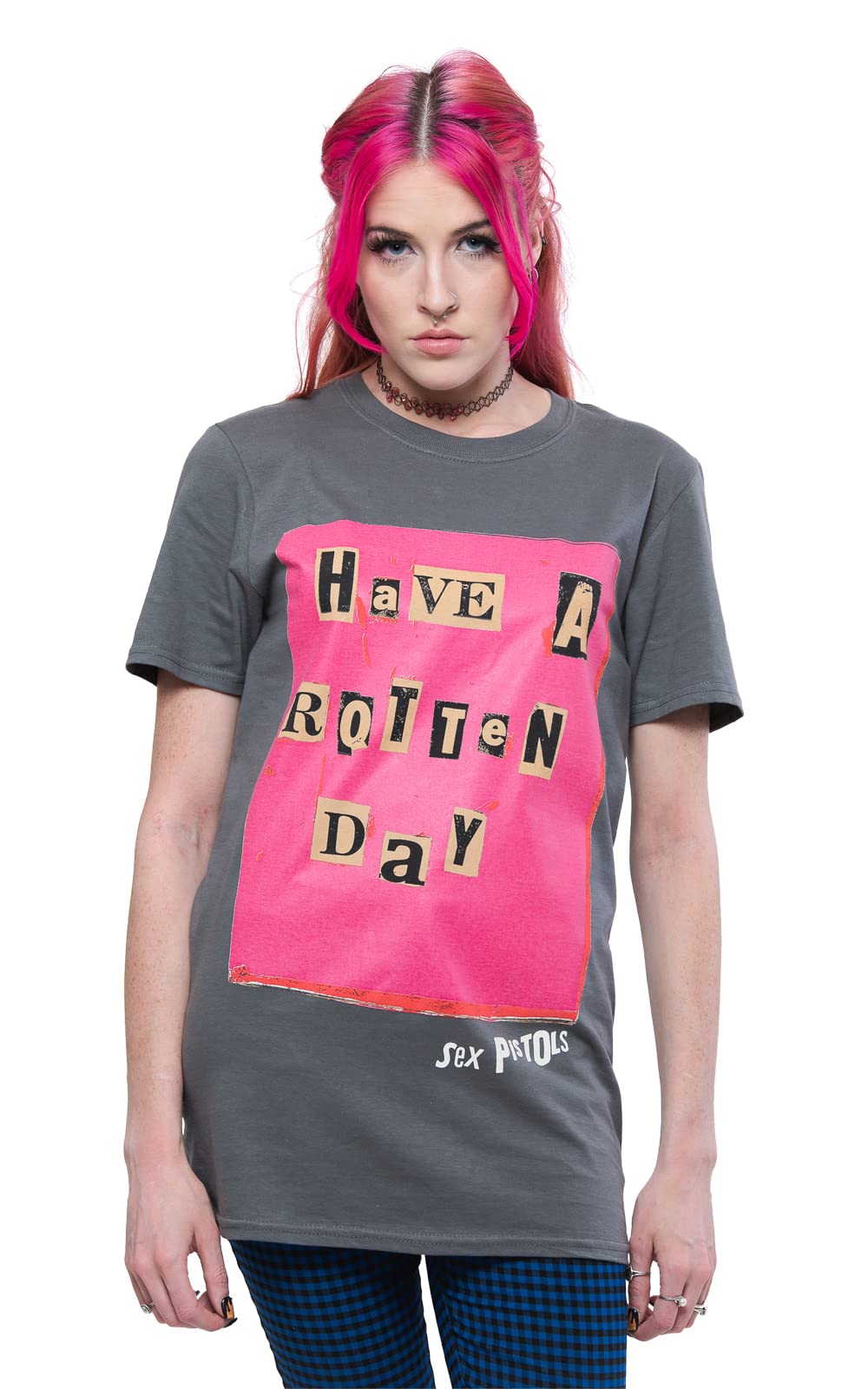 Sex Pistols Men's Rotten Day Slim Fit Vintage Rock Band T-Shirt - Charcoal Gray Cotton Tee for Concerts, Punk Fashion & Casual Wear