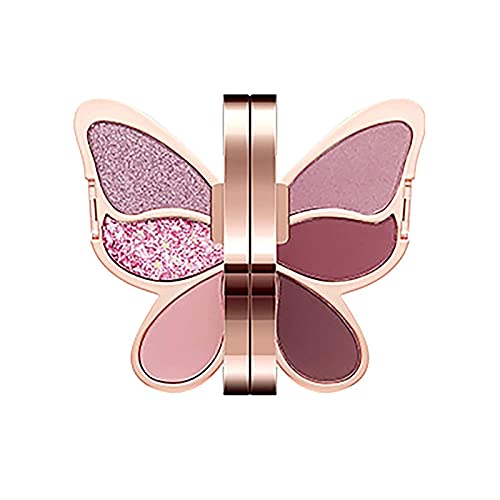 OWSEN 6-Color Eyeshadow Palette with Pearl Glitter & Matte Finishes - Earth Tone Butterfly Makeup Set (#04) for Party, Wedding & Everyday Glam Looks