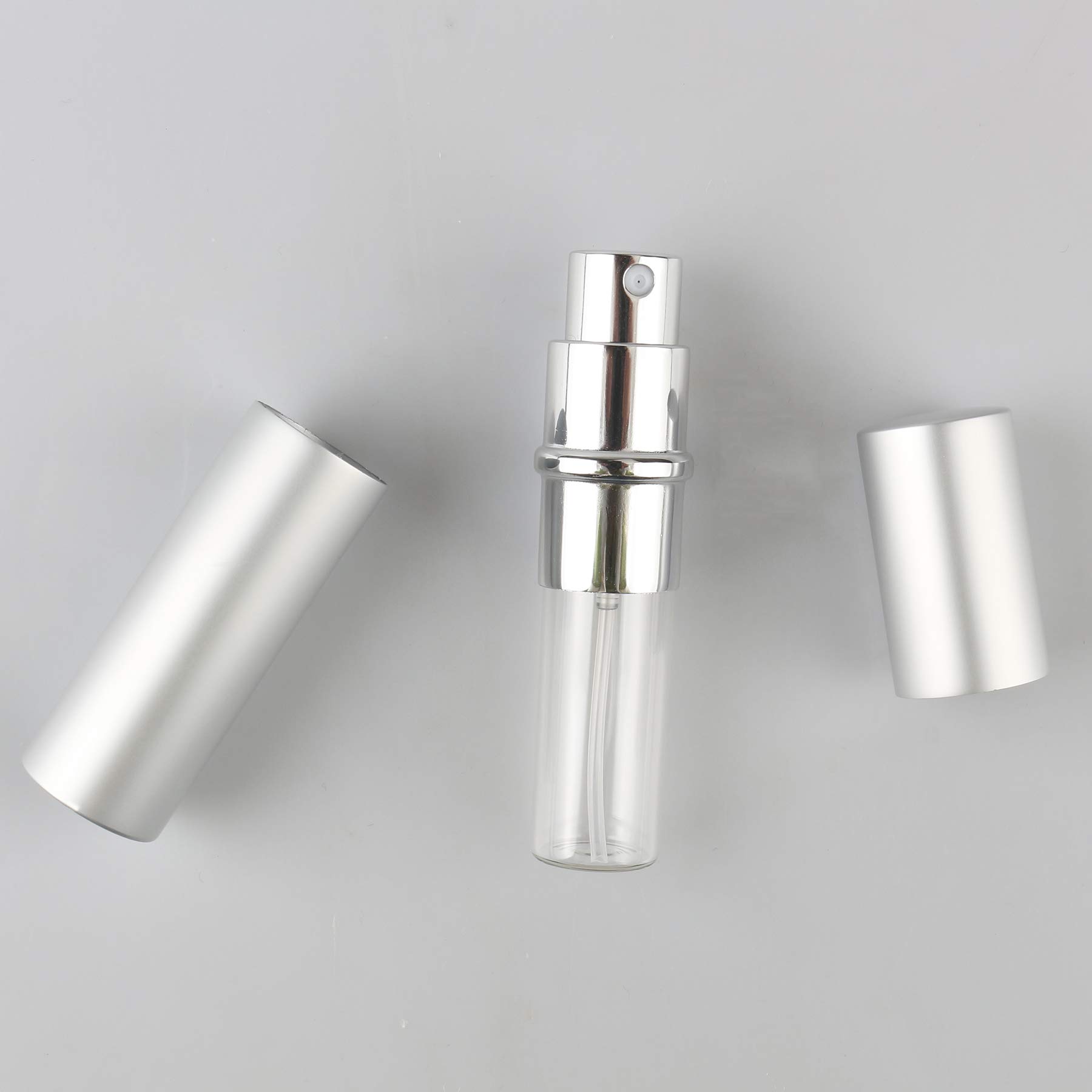 PQPAUTY 4-Pack 10ml Mini Refillable Glass Perfume Atomizer - Travel Size Empty Perfume Bottle with Purple Aluminum Case, Portable Cologne Spray Dispenser for Women & Men | Perfect for Travel, Gym, Office & Daily Fragrance Refresh